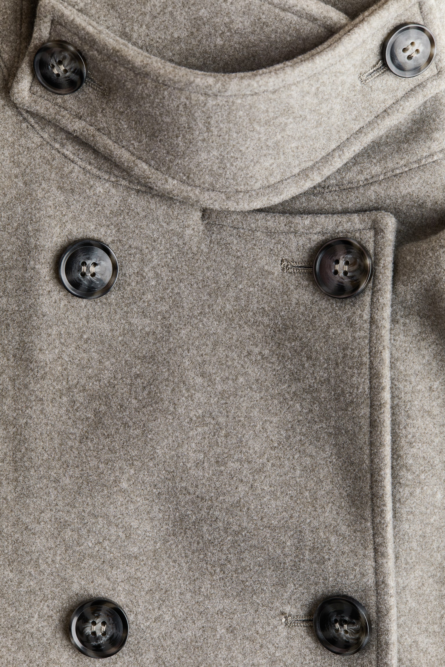 Женская куртка H&M Brushed Cape, цвет: Серо-коричневый меланжевый — фото 7
