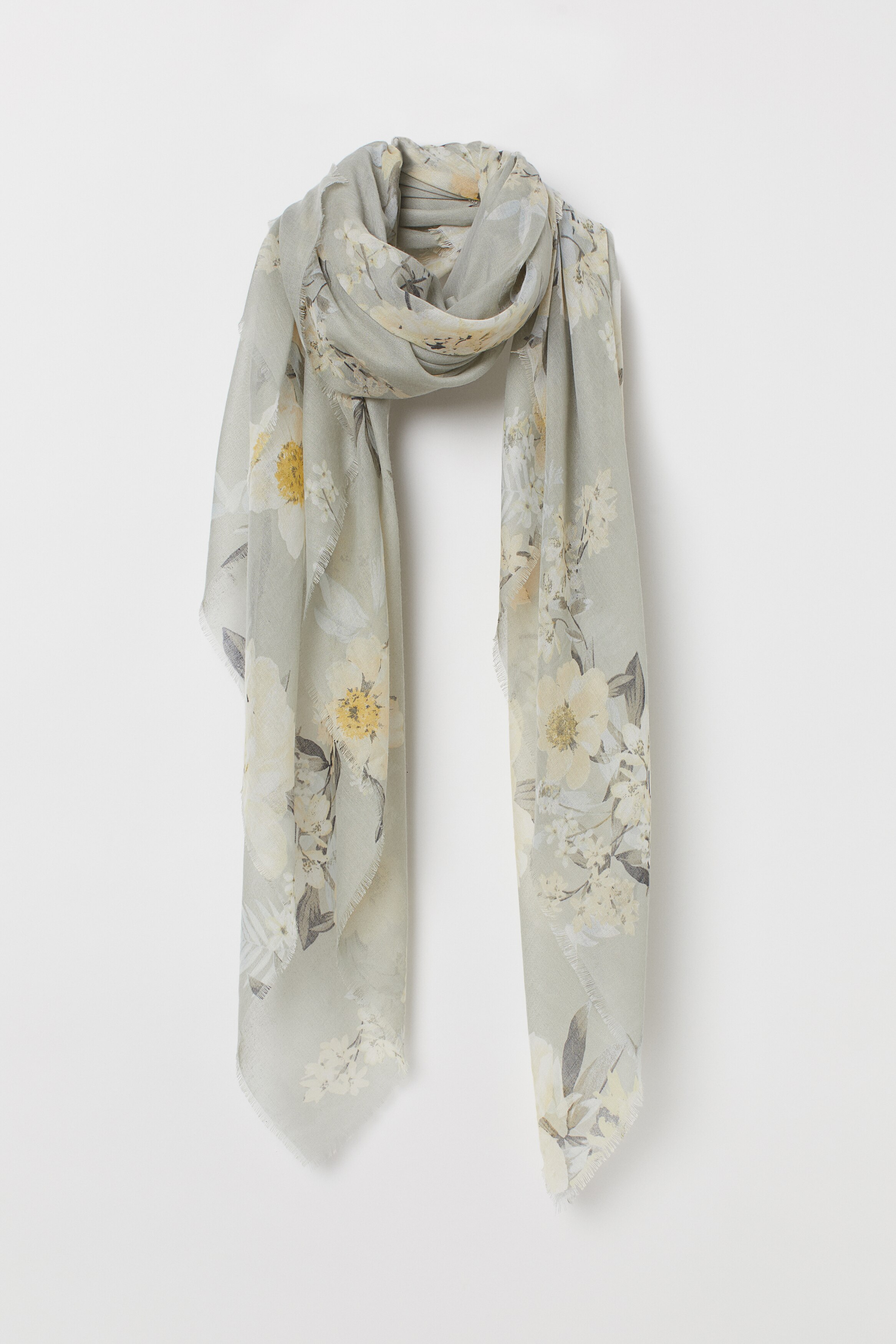 Leichter Schal - Mintgrün/Geblümt - Ladies | H&M DE 