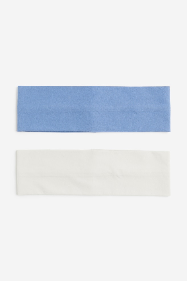 2er-Pack Stirnbänder aus Jersey - Blau/Hellbeige/Schwarz/Weiß - 1