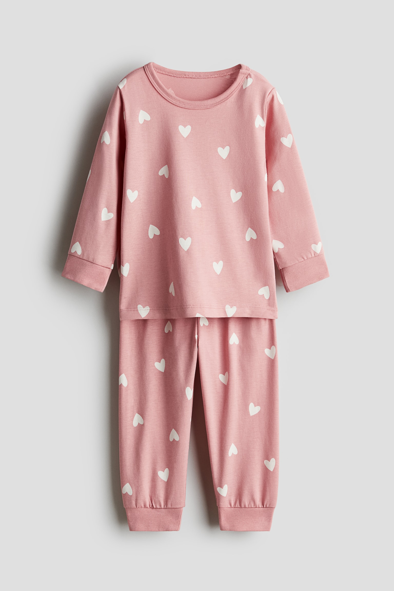 Printed cotton pyjamas - Light pink/Hearts/Light blue/Penguins/White/Animals/White/Cherries/White/Strawberries/Pink/Patterned/White/Vehicles/Light blue/Patterned/Light dusty purple/White/Pandas/White/Hearts - 1