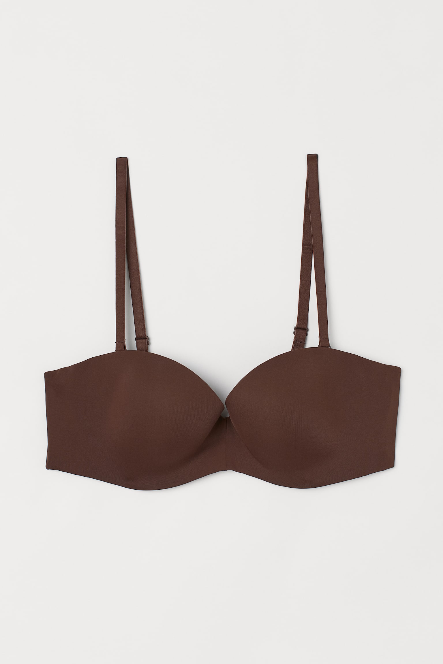 Padded Balconette Bra - Dark brown/White/Dark beige - 1