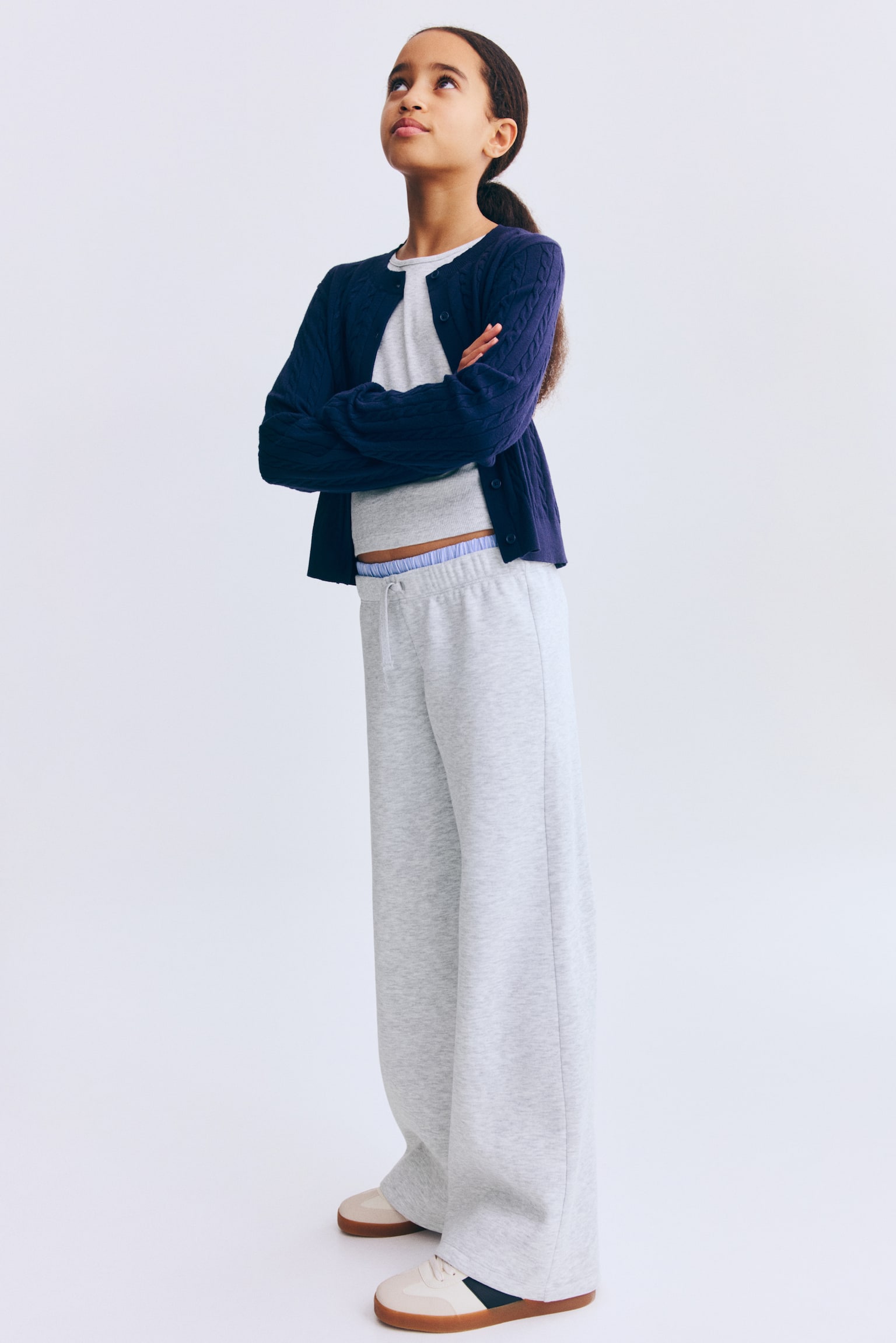 Double-waistband joggers - Light grey marl/Blue - 5