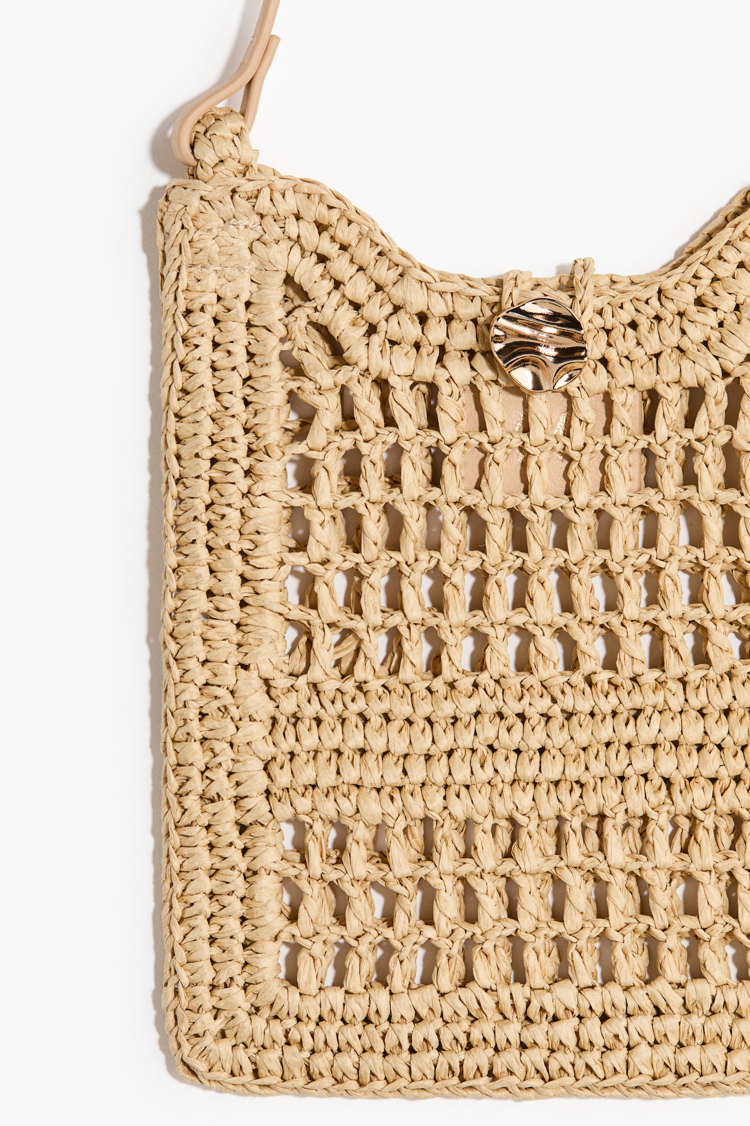 Сумка для телефону з соломи - Бежевий - 2