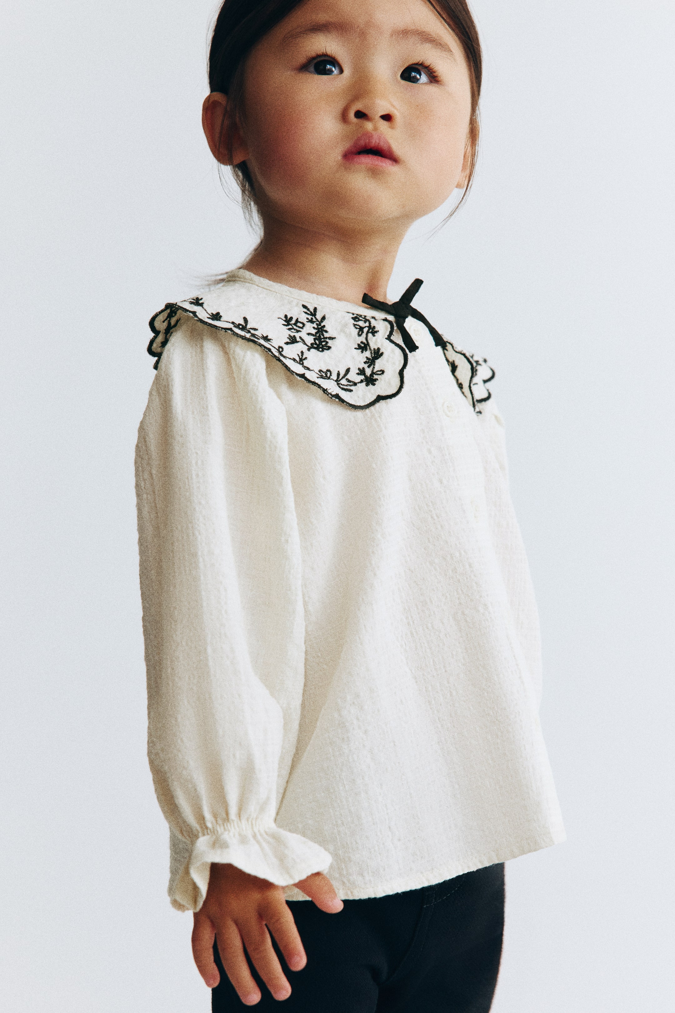 Embroidered-Detail Cotton Blouse