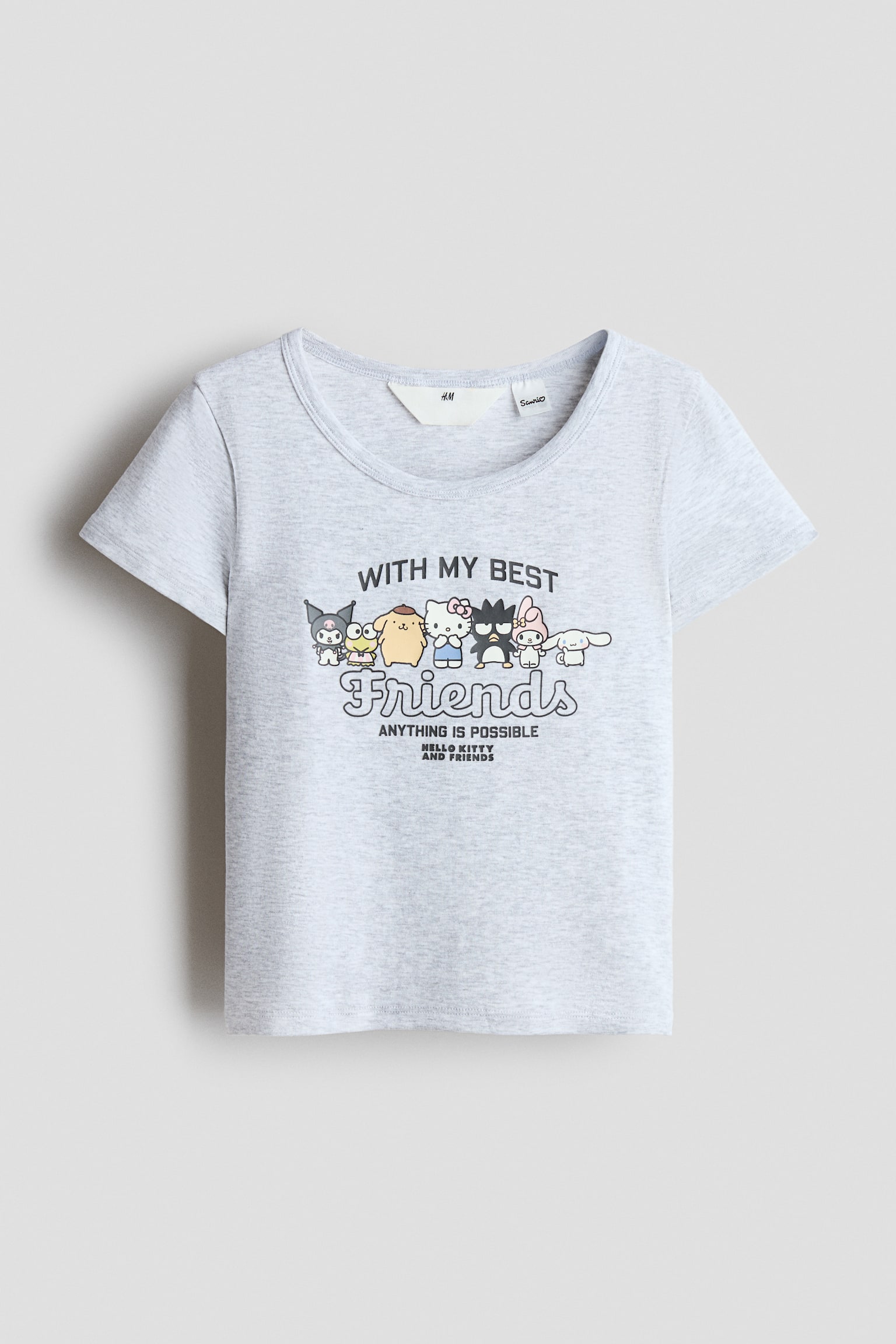 Print-motif cotton jersey top - Light grey marl/Hello Kitty/Pink/SmileyWorld®/Light blue/Hello Kitty