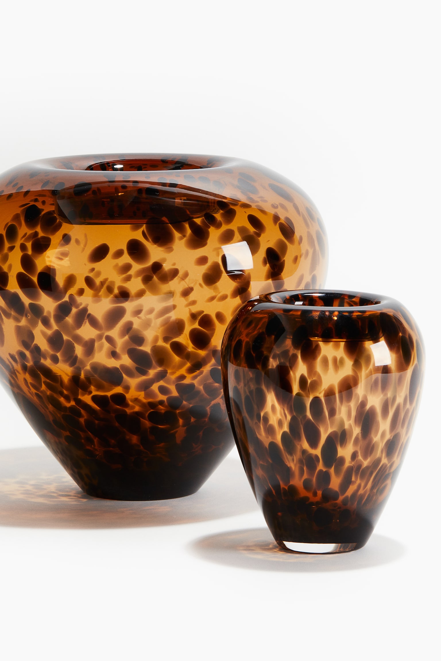 Small glass vase - Brown/Leopard print - 4