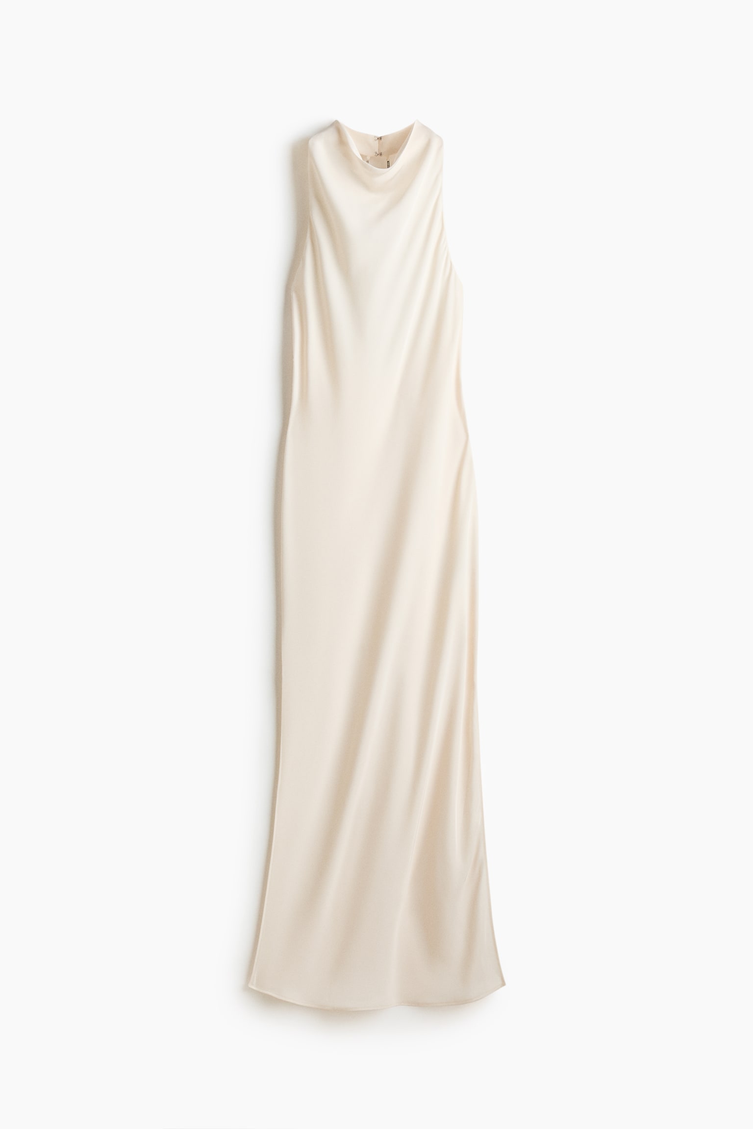 Rhinestone Detail Halterneck Dress - Cream - 1