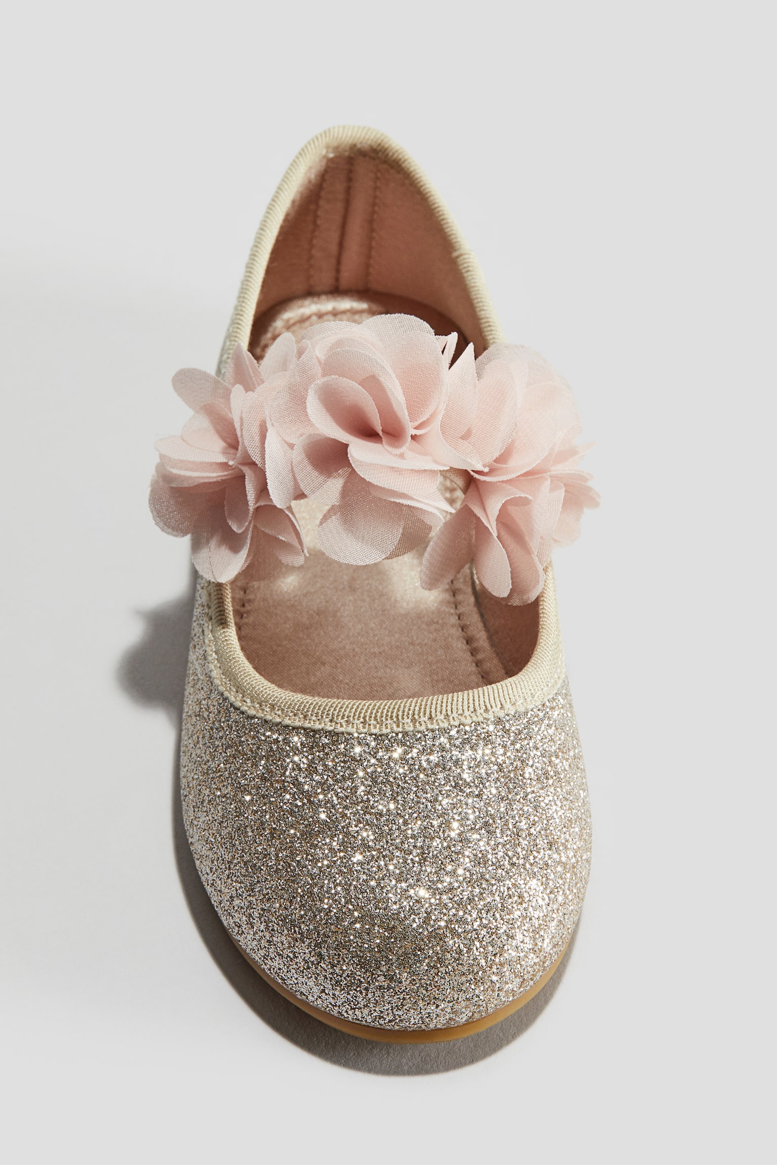 Appliquéd ballet pumps - Gold-coloured/Light pink/Unicorn/Pink/Light pink/Glittery - 4