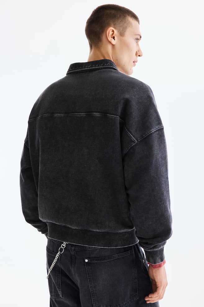 Oversized Rugby Sweatshirt - Washed black/Soho NYC/Light blue/Soho NYC - 5