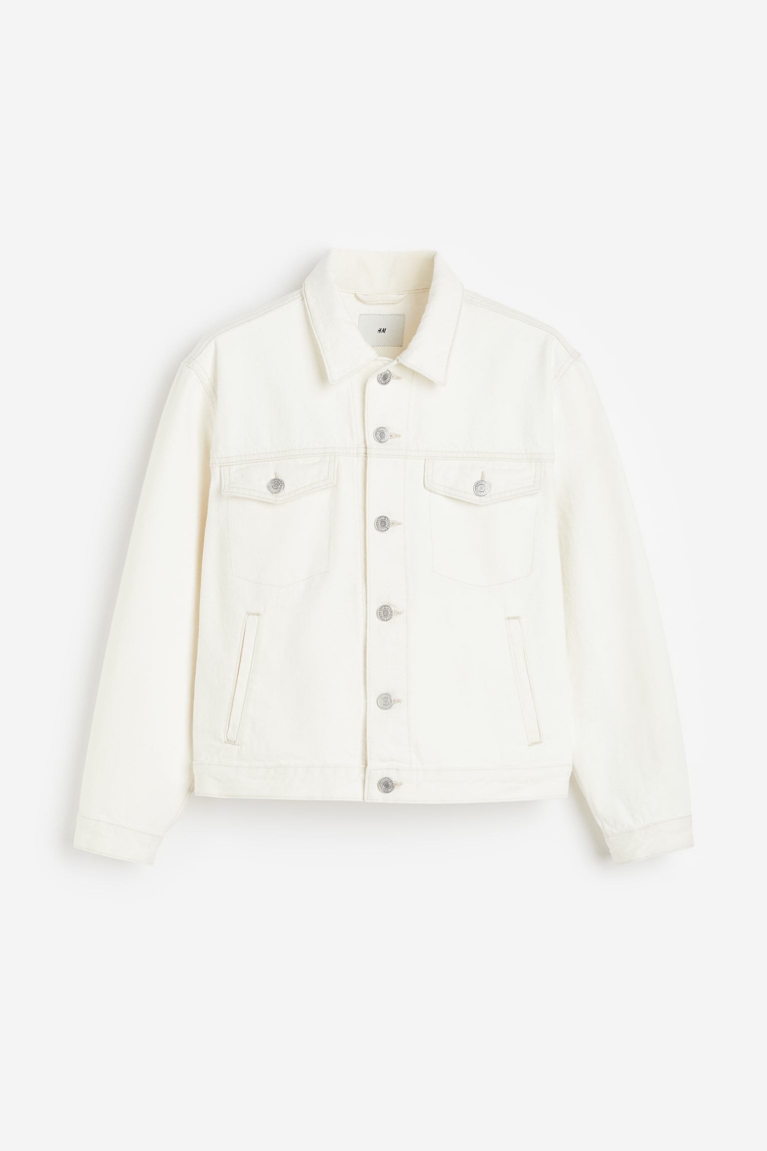 Regular Fit Denim Jacket - White/Dark denim blue - 2