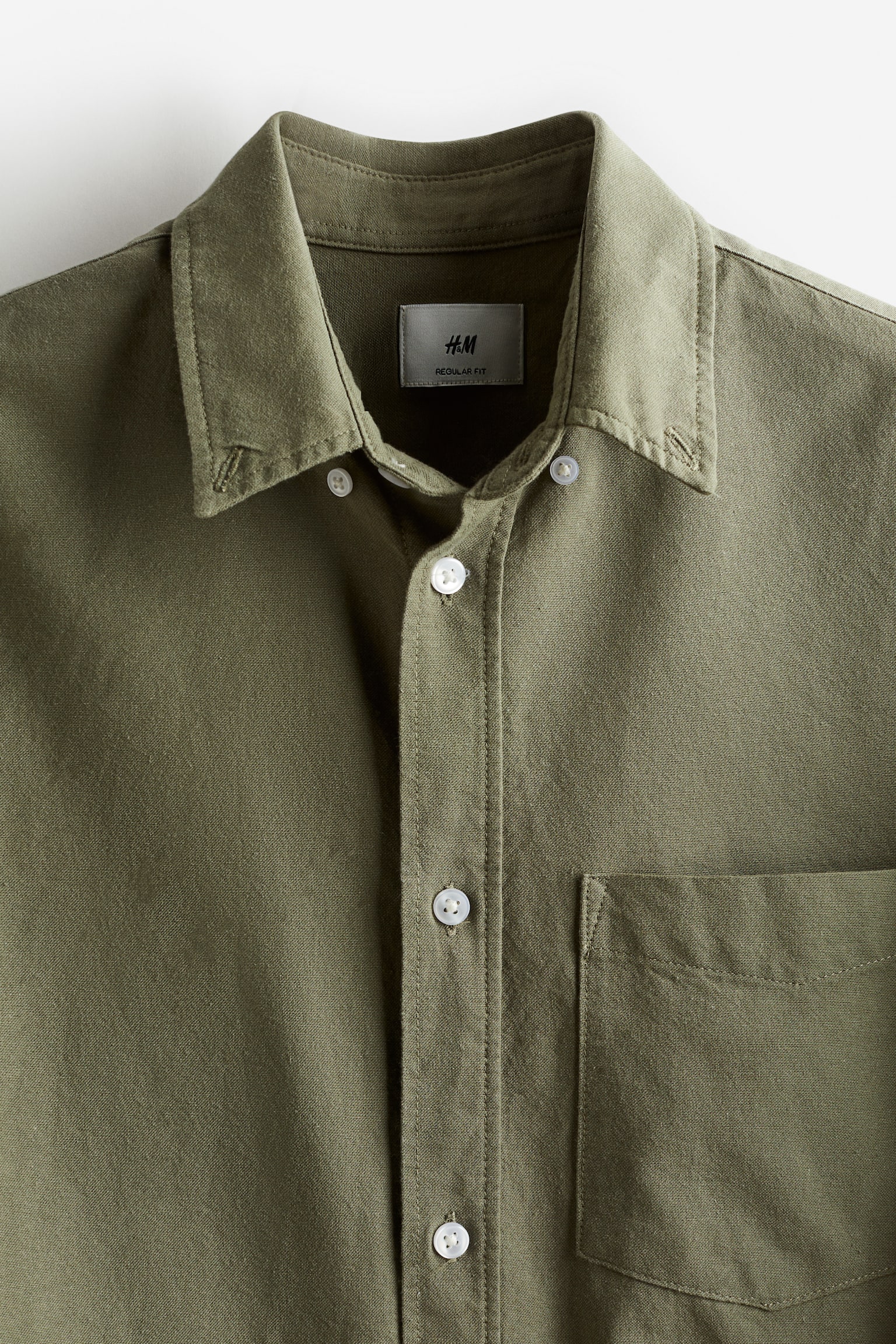 Regular Fit Oxford shirt - Khaki green/Black/Navy blue/Light blue/White/Beige/Dark khaki green/Forest green/Anthracite grey - 3