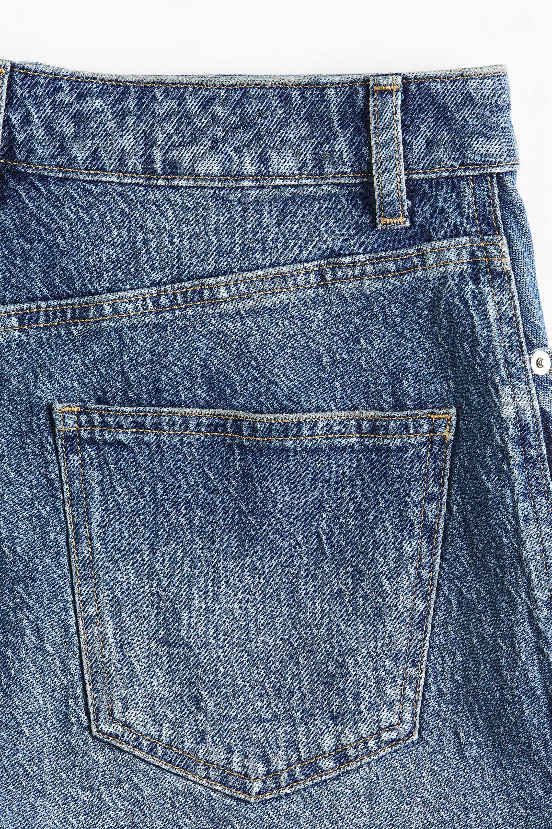 High-Waist Denim Skort