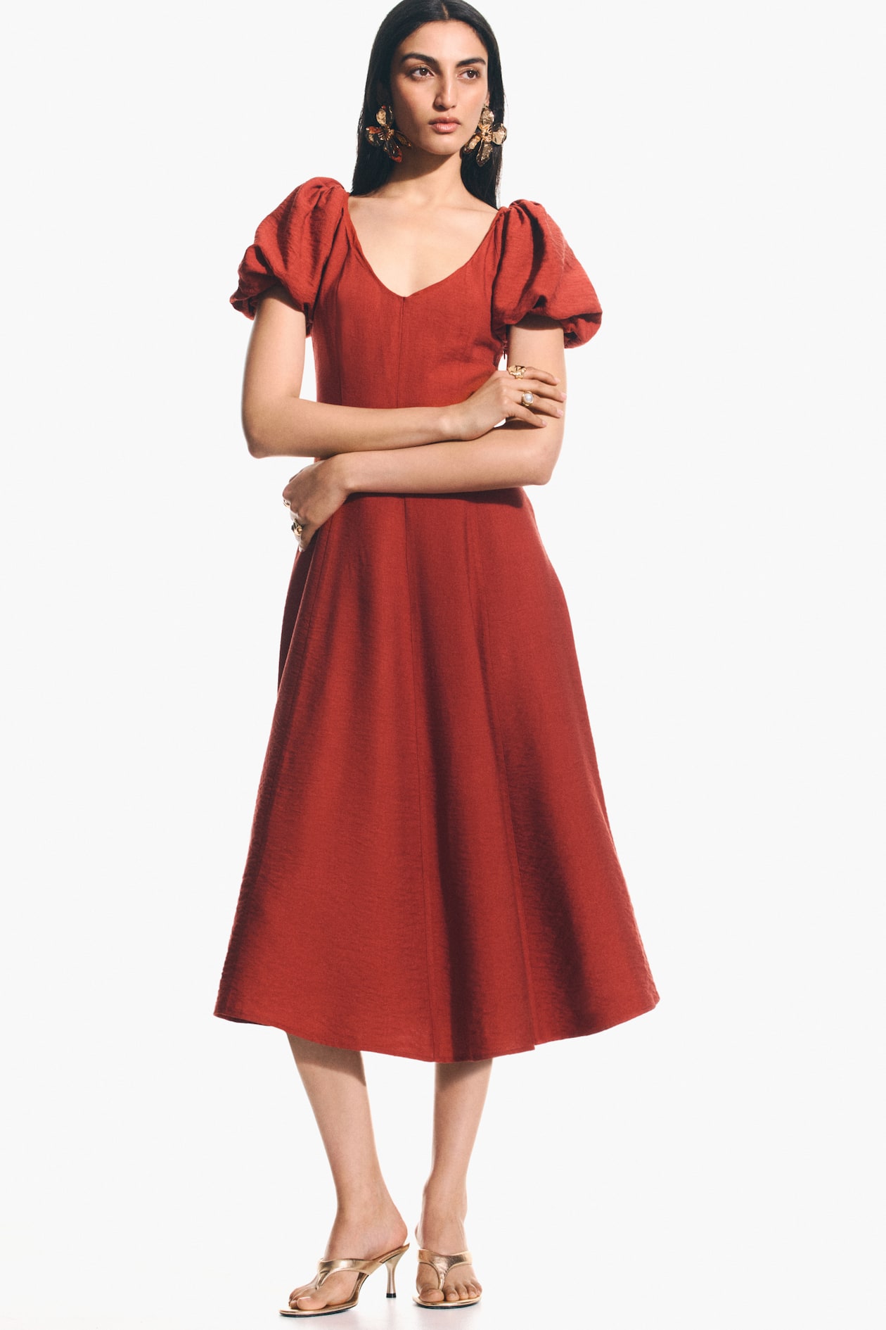 Balloon-Sleeved Dress - image 2