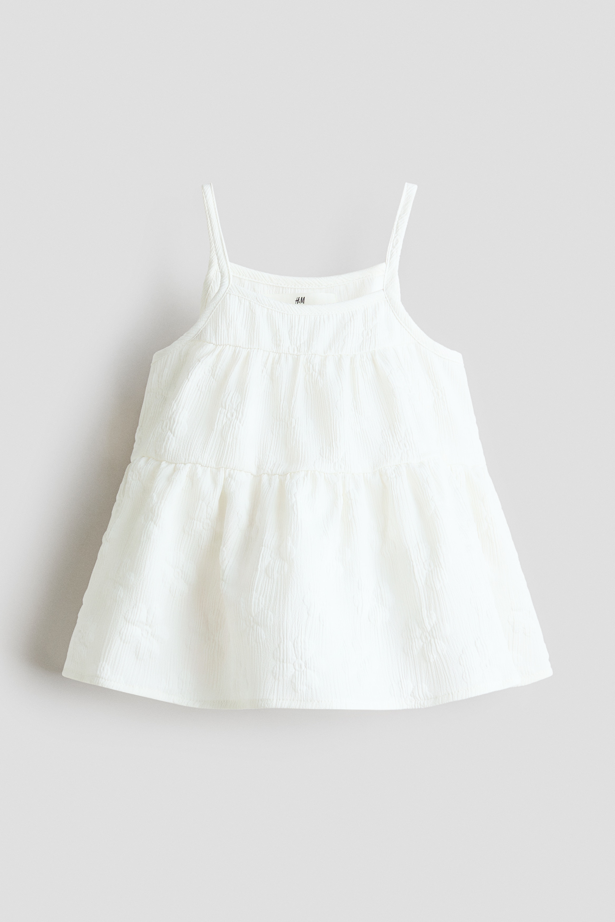 パターンキャミトップス - ホワイト/ライトグリーン