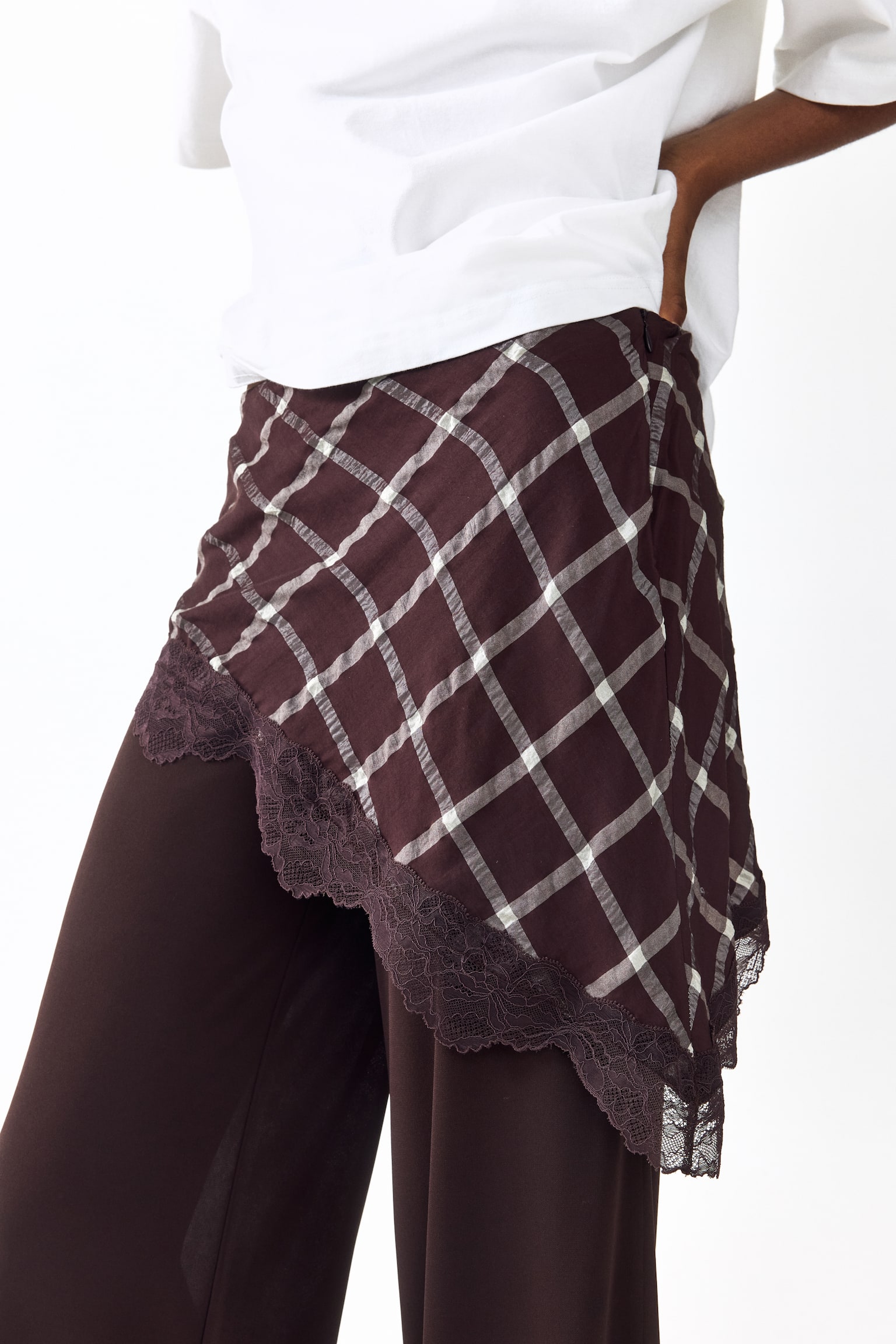 Skirt-layered trousers - 5