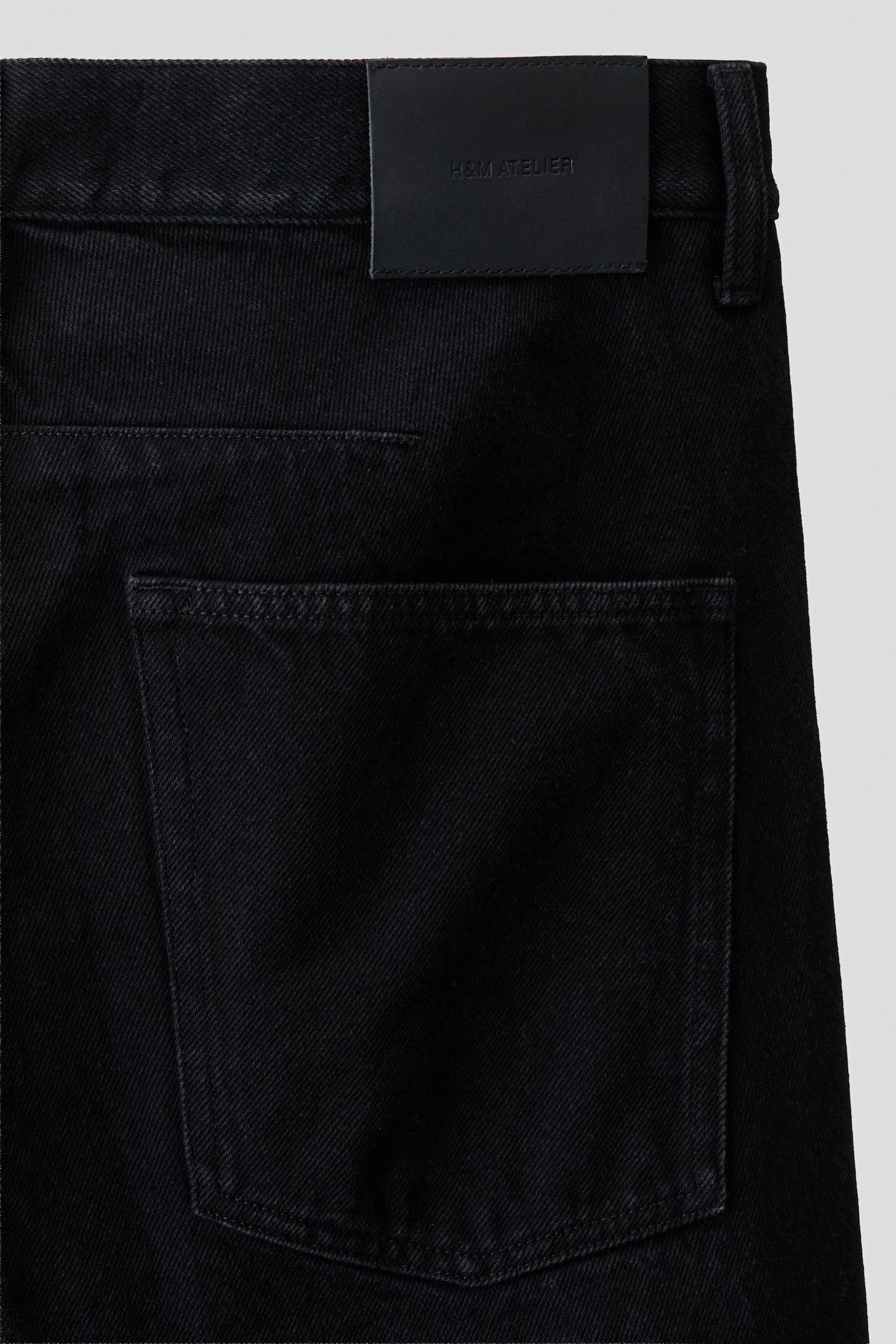 Мужские джинсы H&M Loose-Fit Barrel-Leg, цвет: Джинсовый чёрный — фото 7