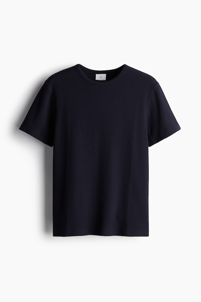 Camiseta gofrada Regular Fit - Azul marino - 1