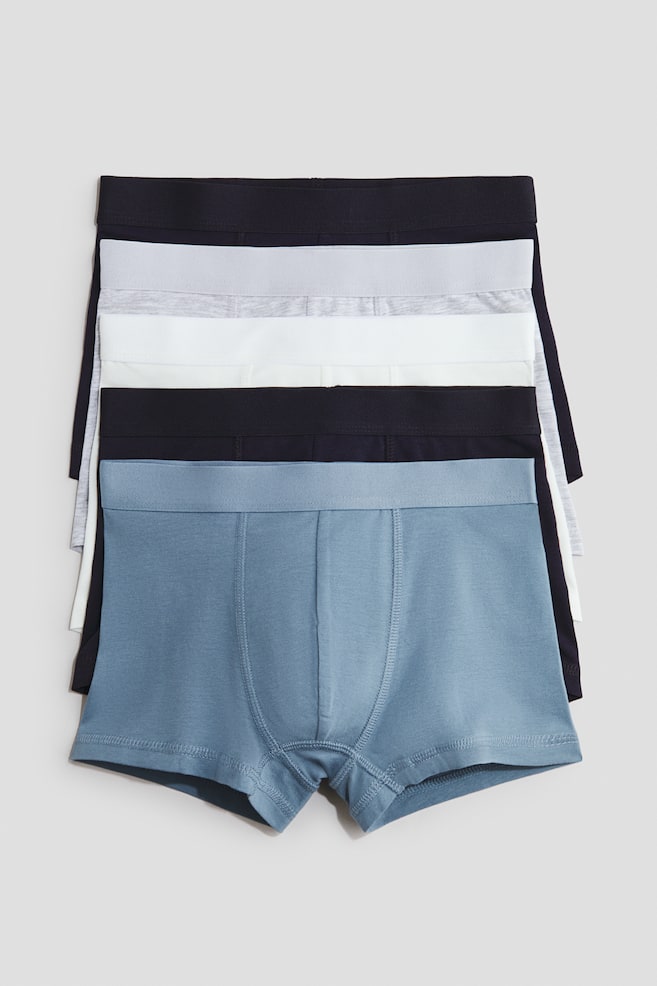5-pack cotton trunks - Black/White/Dusty blue/Black/Dark plum purple/Khaki green/Navy blue/Dark grey marl/White/Light grey marl/Black/Beige/Khaki green/Dusty blue/Ivory/Dark red - 1