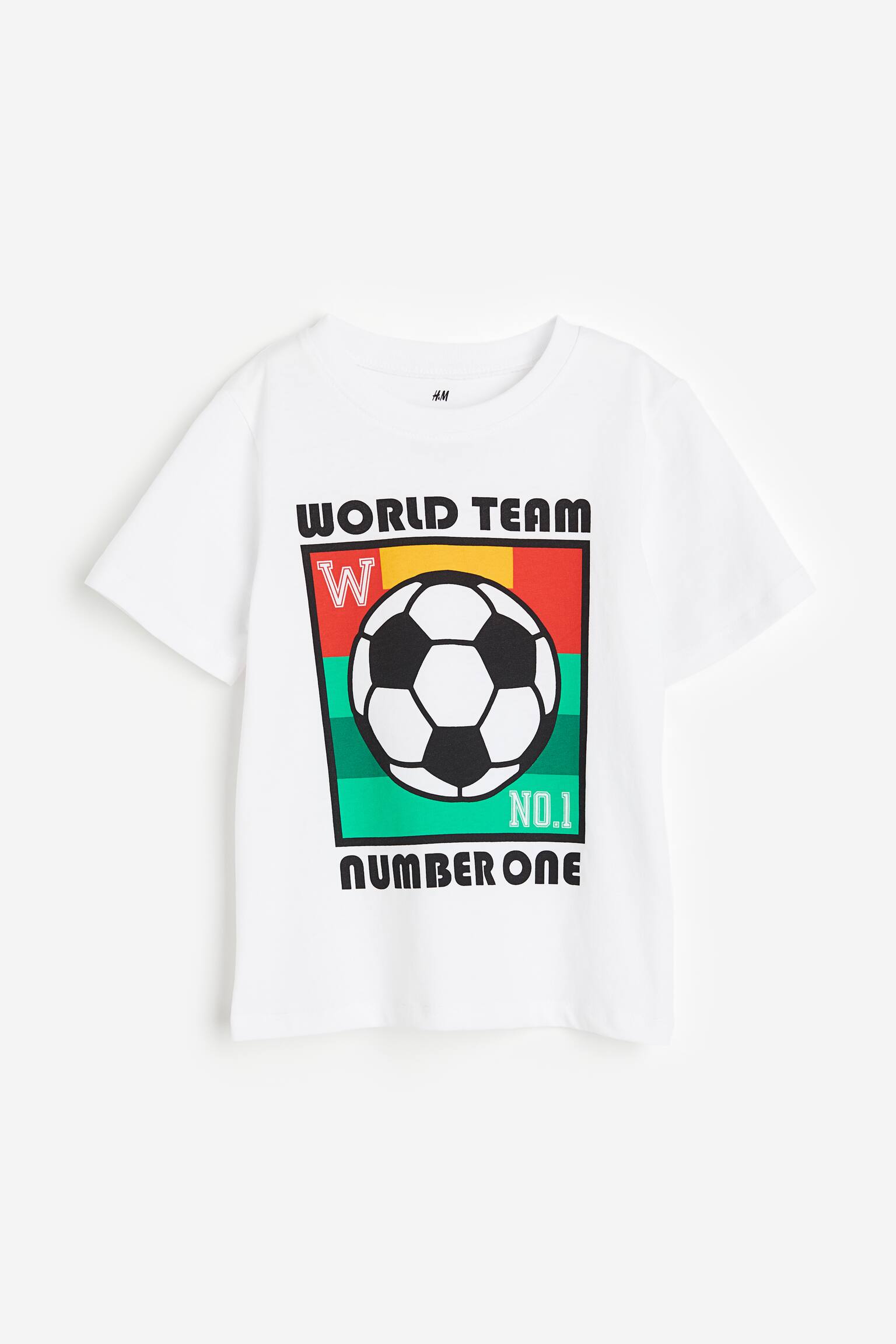 Cotton Tee - White/Soccer ball/Light green/Crocodile - 1