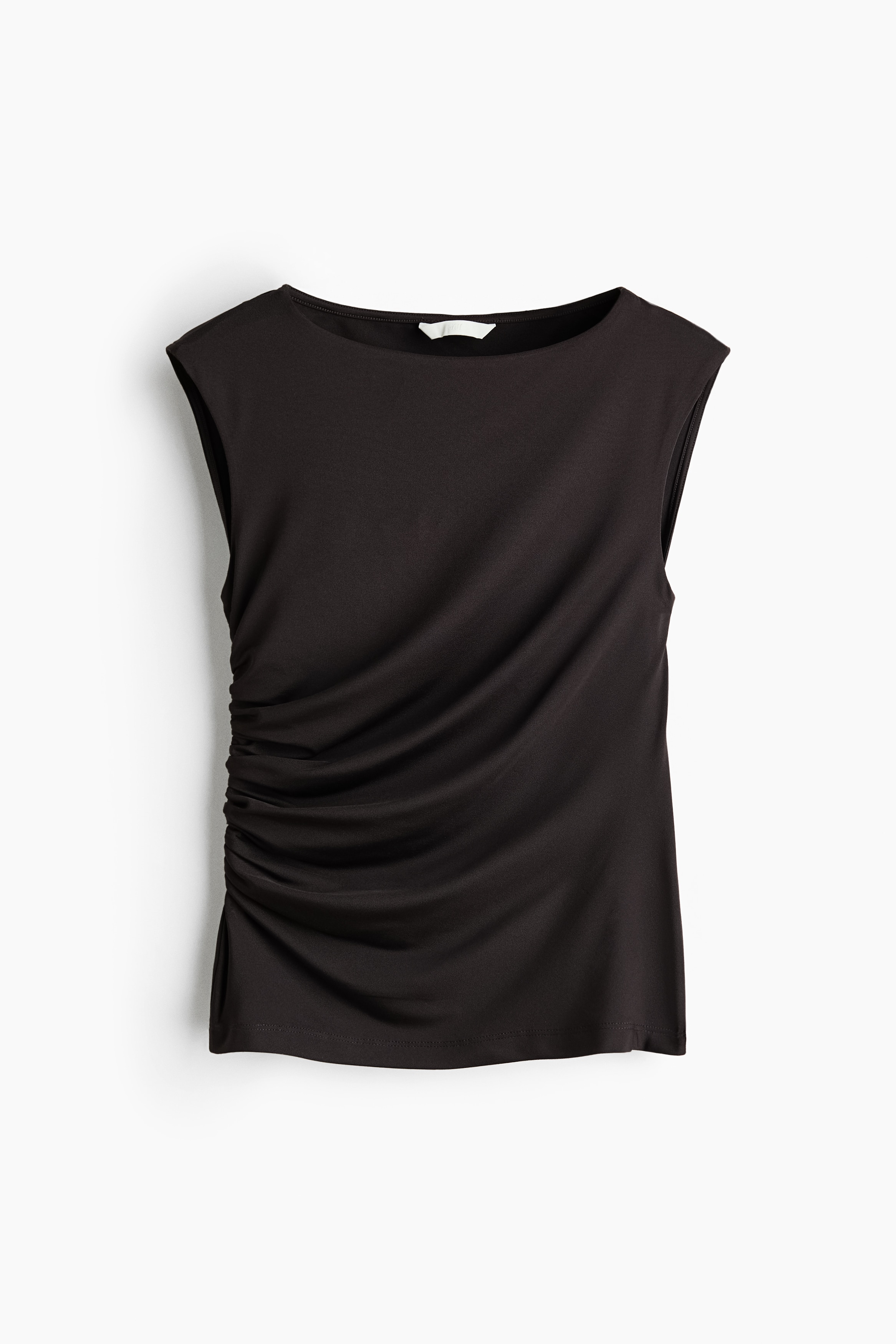 Draped top - Dark brown/Olive green