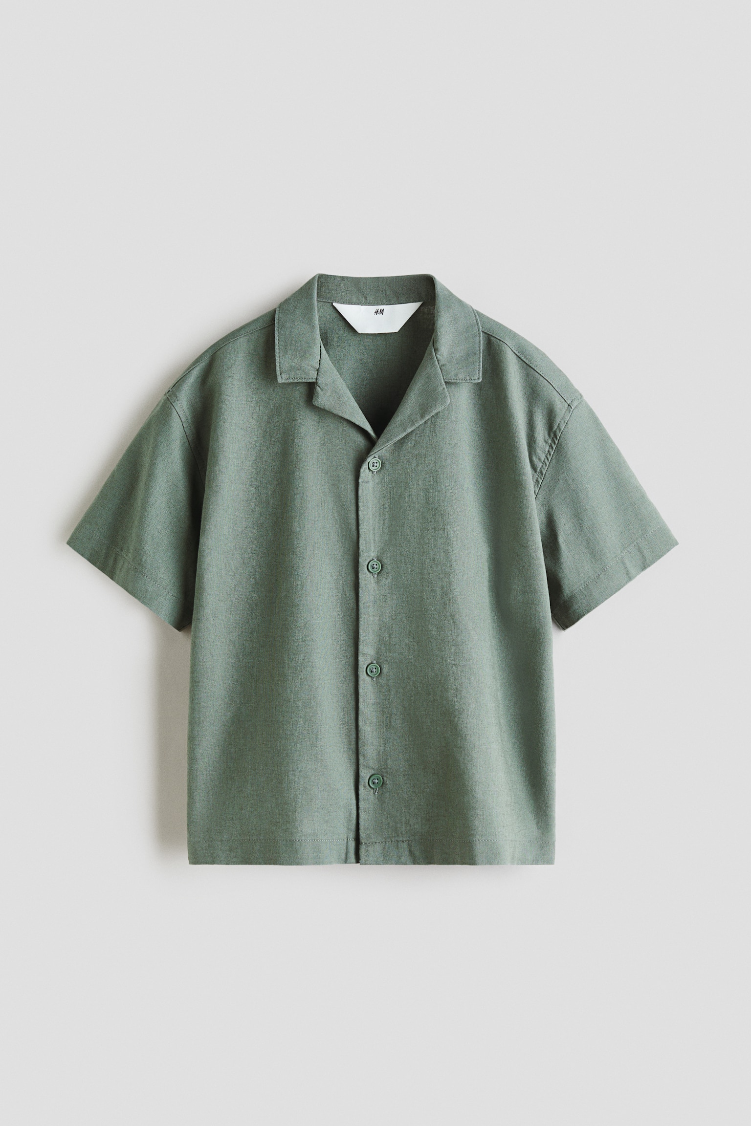 Linen-Blend Resort Shirt - Dusty khaki green/Light taupe/dinosaurs/Dark blue/taupe striped/Dark red/Brown