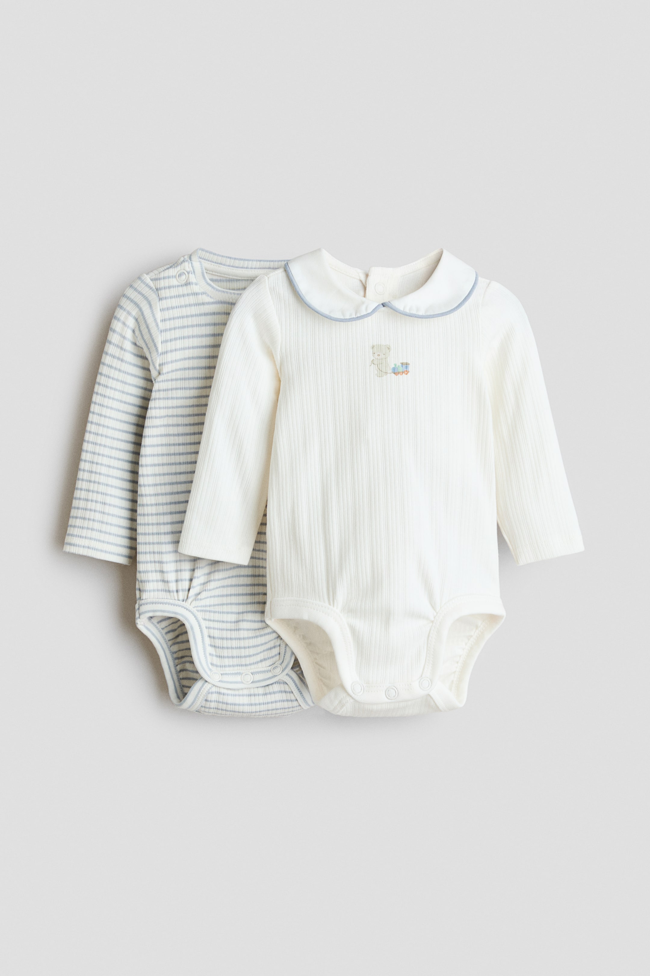 View larger image: 2-pack cotton bodysuits - White/Teddy bear - Kids | H&M 1