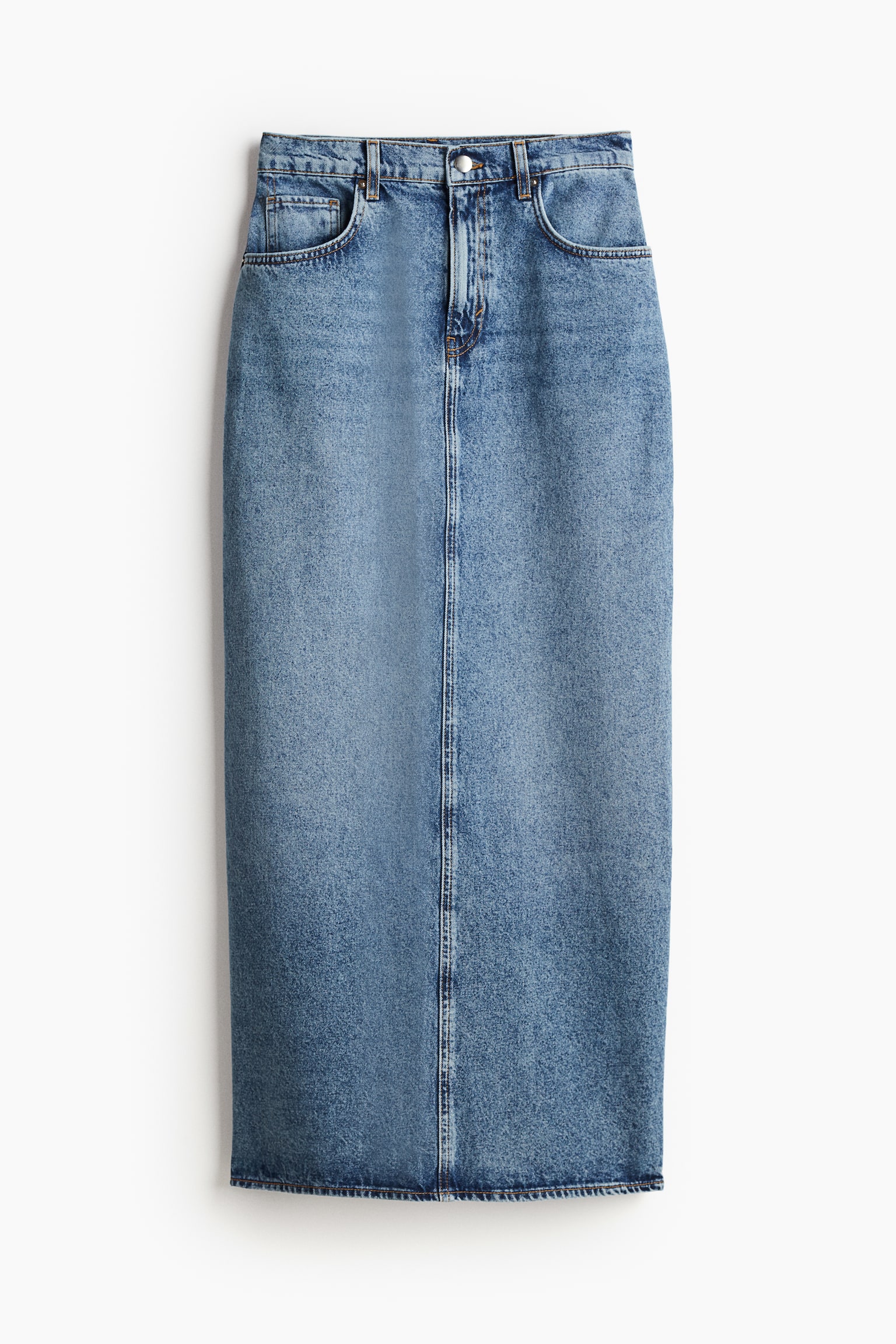 Long Denim Skirt - Denim blue/Denim blue/Pinstripe/White - 2