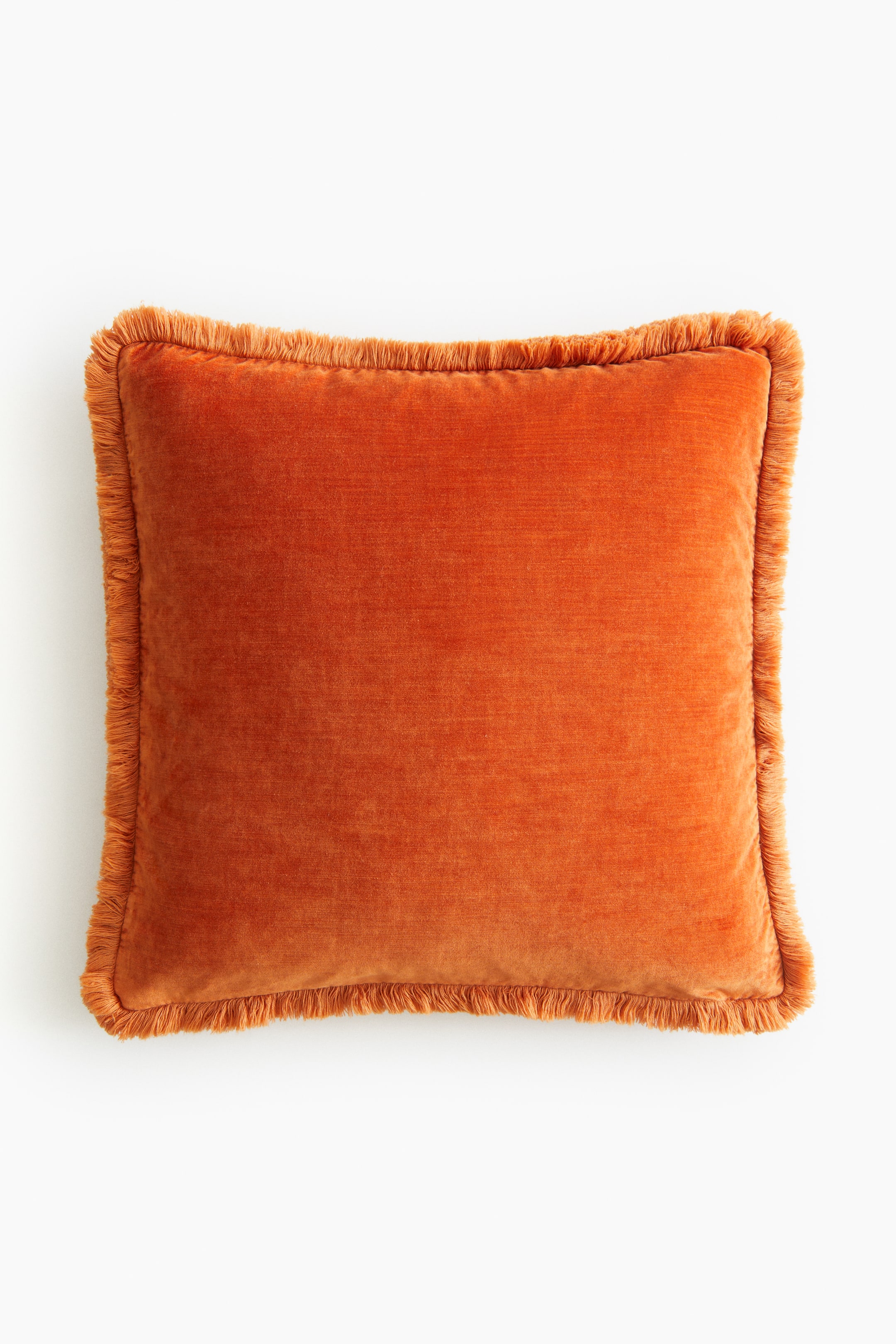 View larger image: Fringed velvet cushion cover - Burnt orange - Home All | H&M IN 2