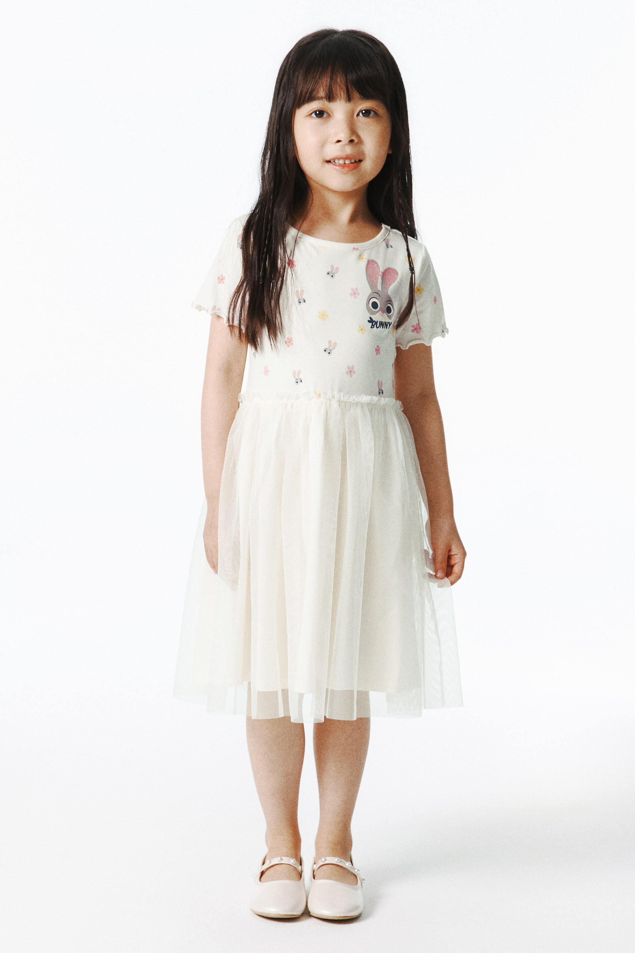 拡大画像を表示: プリントチュールスカートワンピース - クリーム／ズートピア - Kids | H&M JP 1