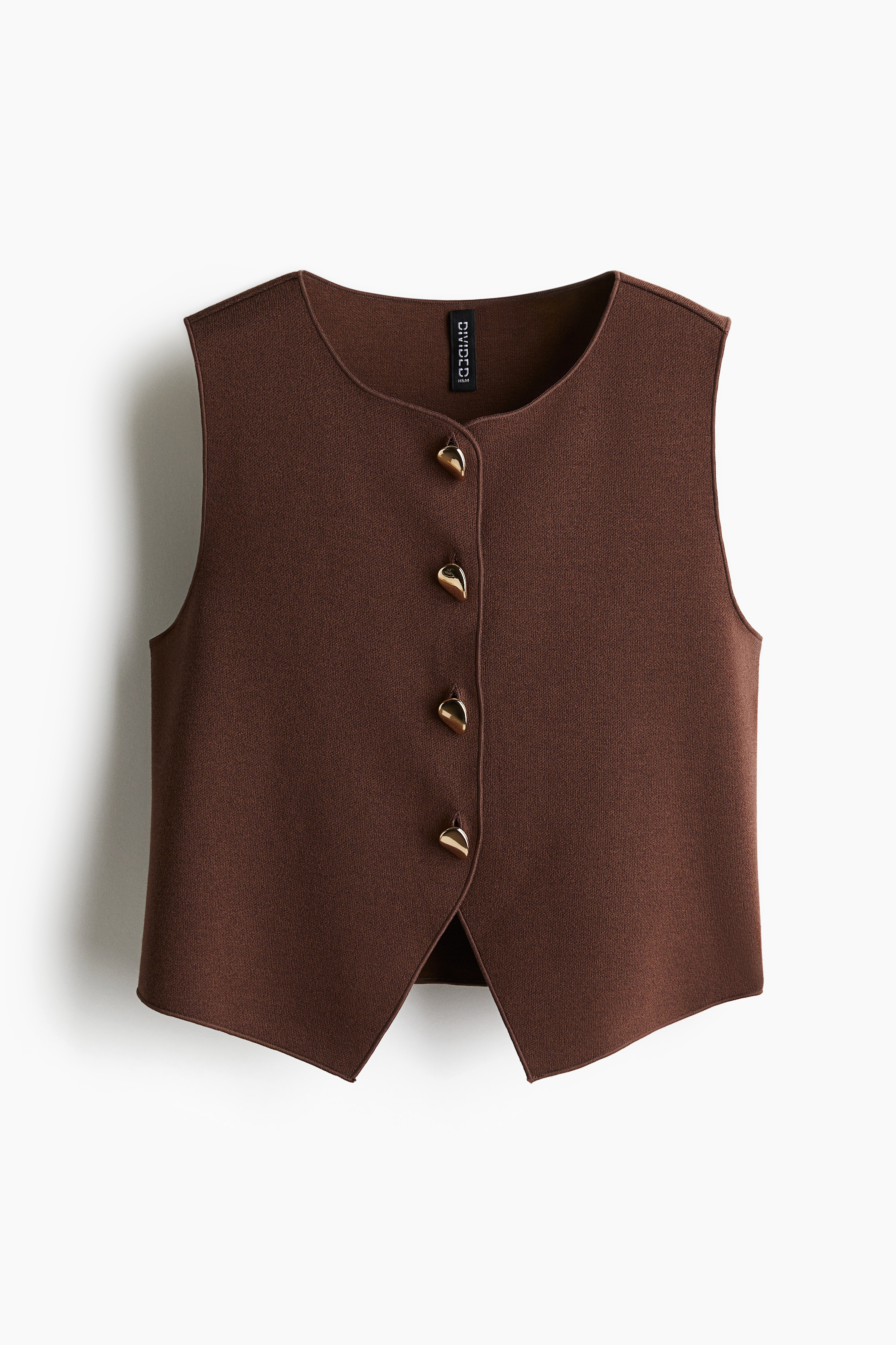 Jersey waistcoat - Dark brown