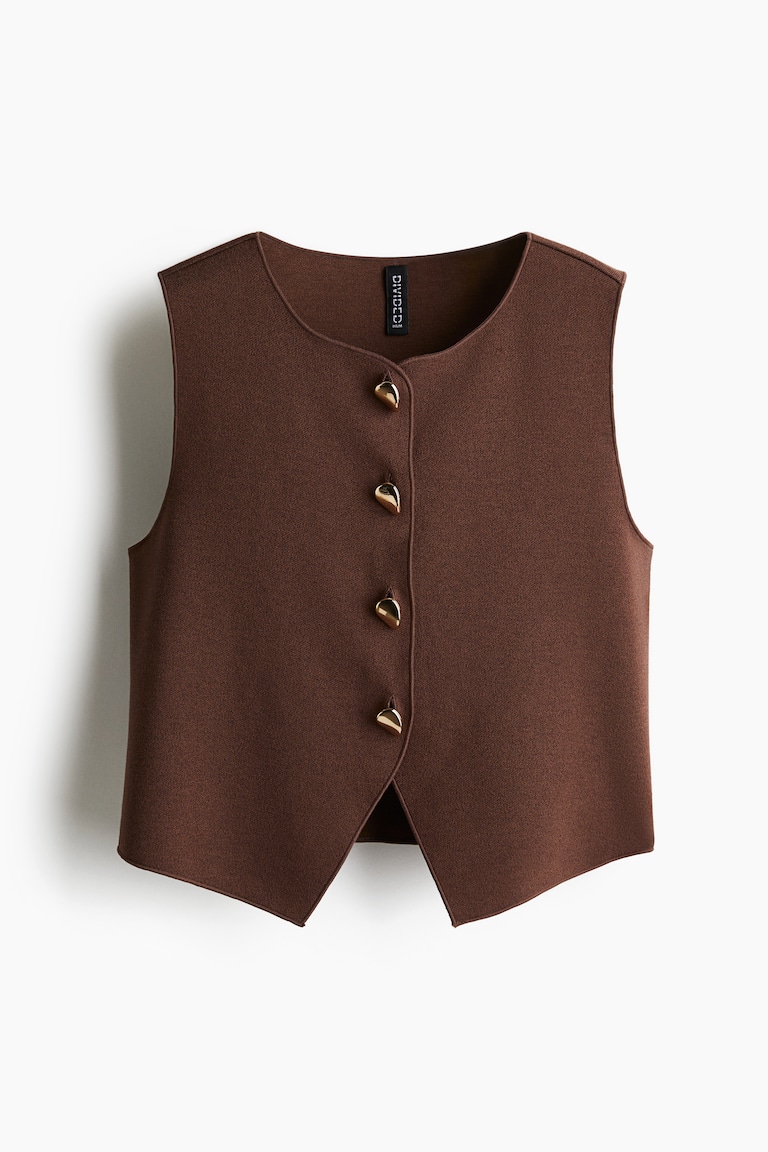 Gilet sans manches en jersey - Marron foncé - FEMME | H&M FR