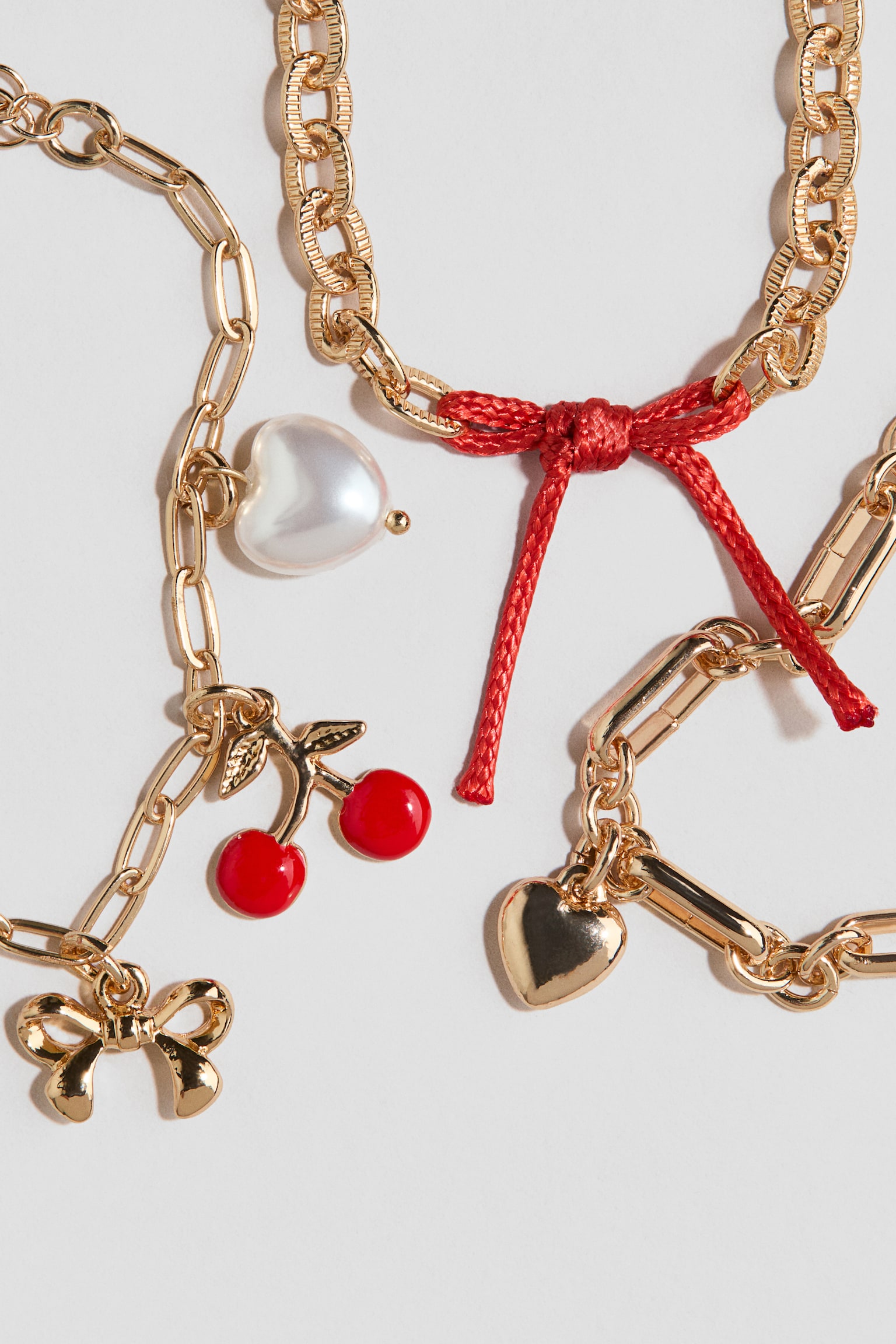 3-Pack Bracelets - Gold-colored/red - 2