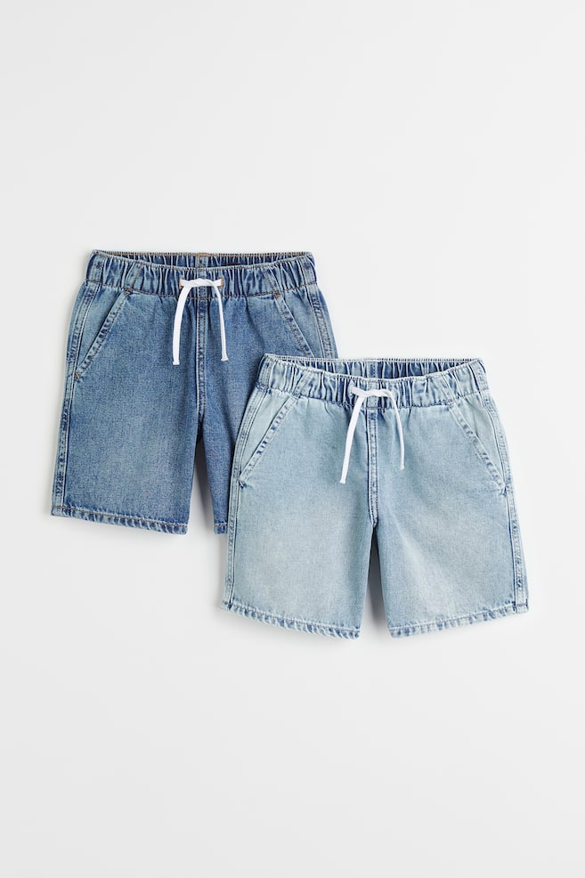 2-pack denim shorts - Denim blue/Light denim blue