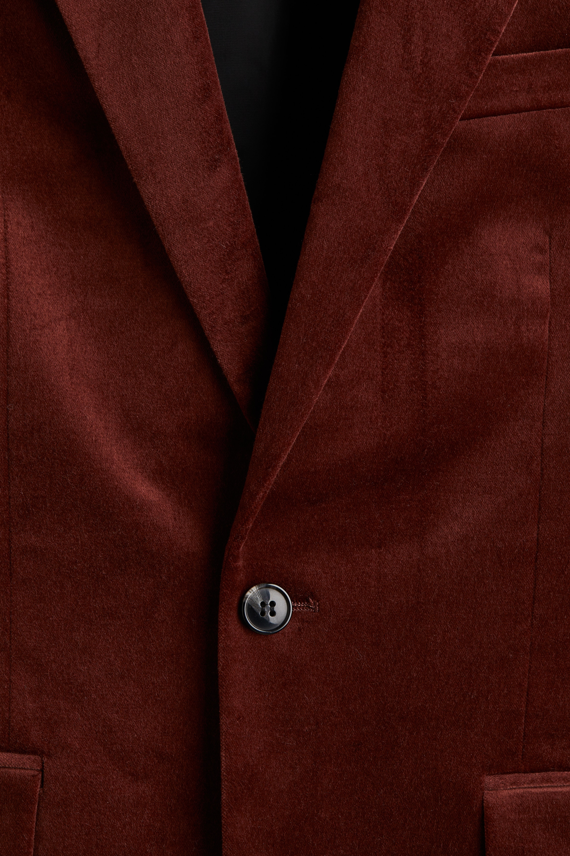 Regular Fit Single-breasted velvet jacket
