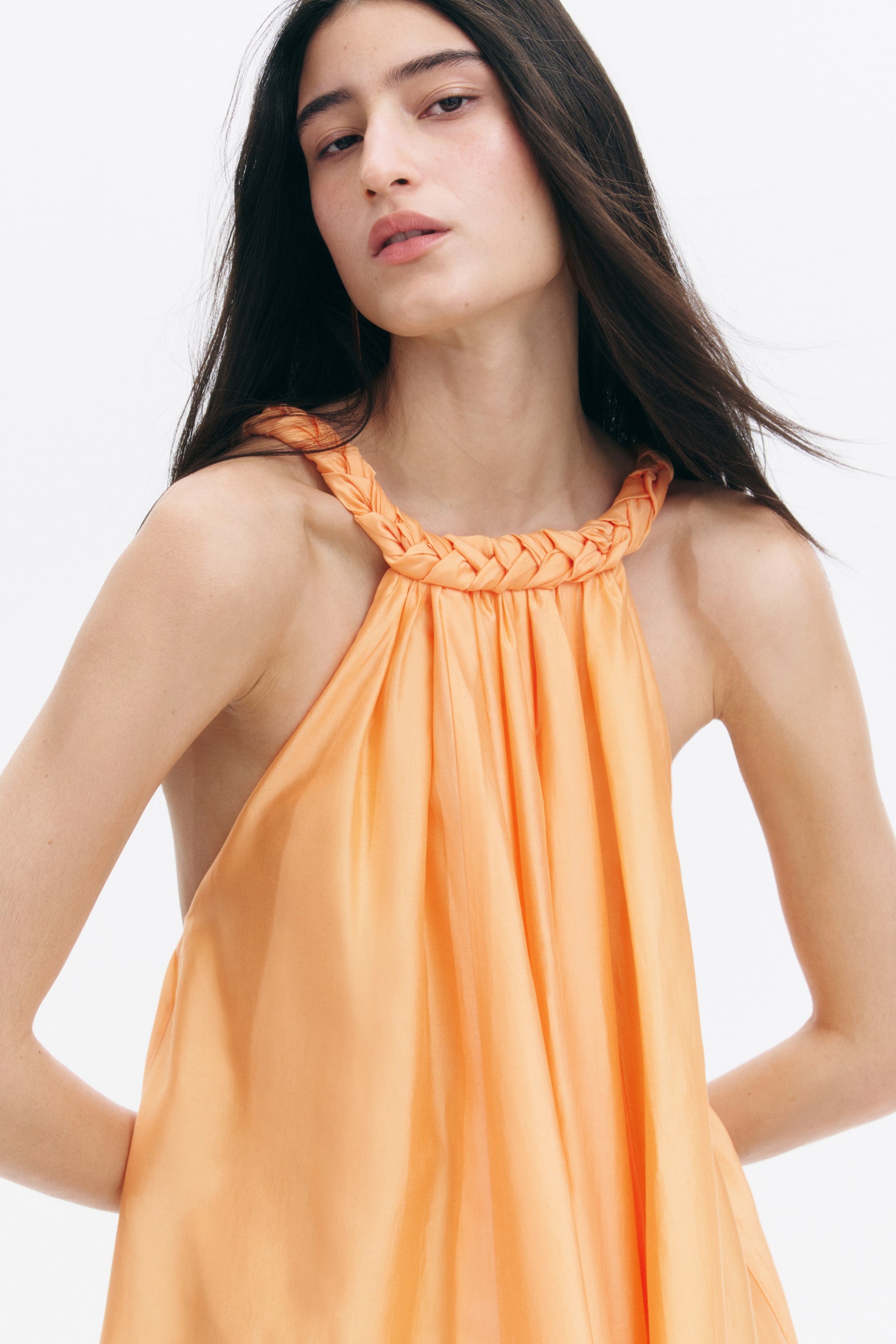 Braided-Detail Mini Dress