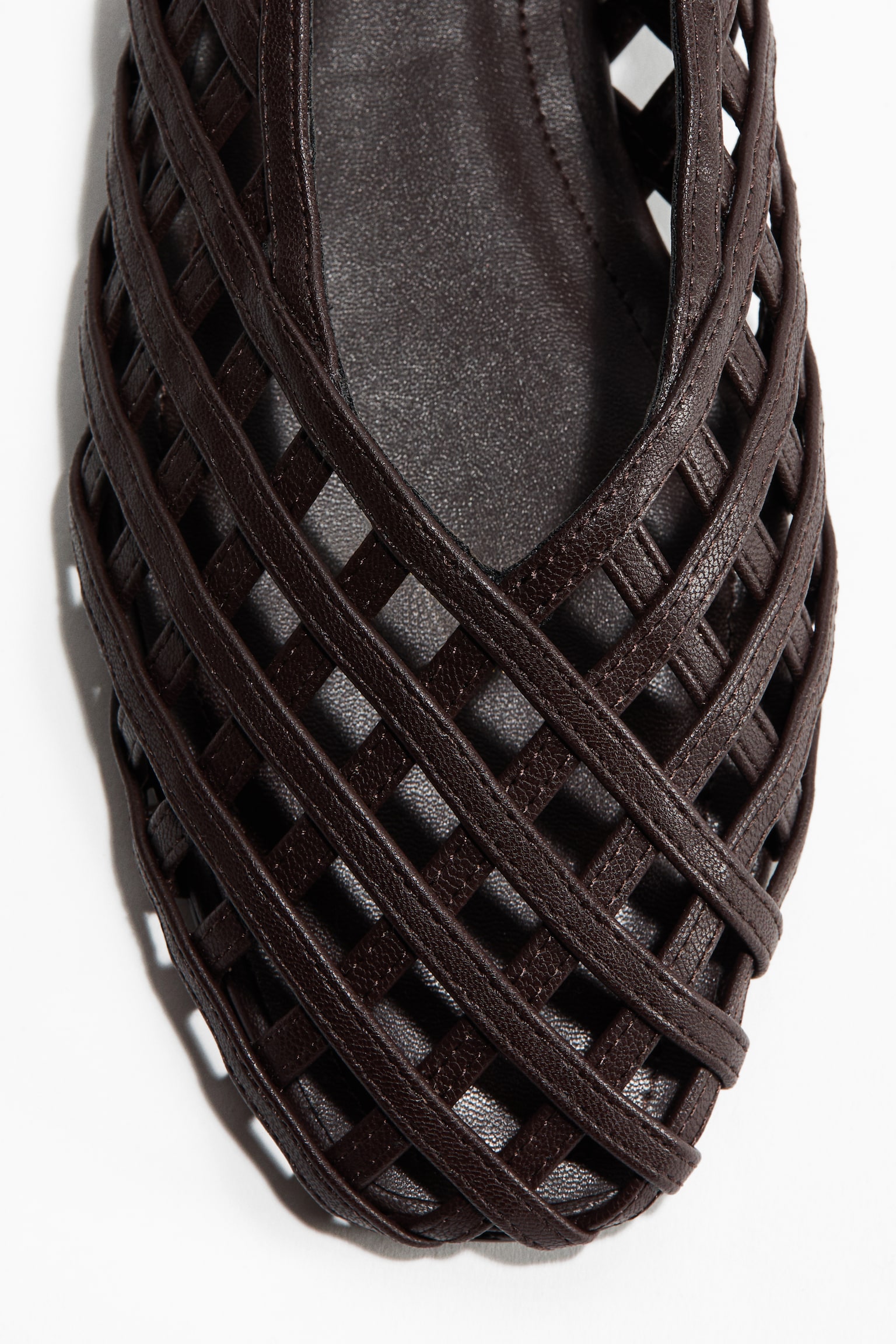 Балетки з плетеним ефектом - Темно-коричневий - 2