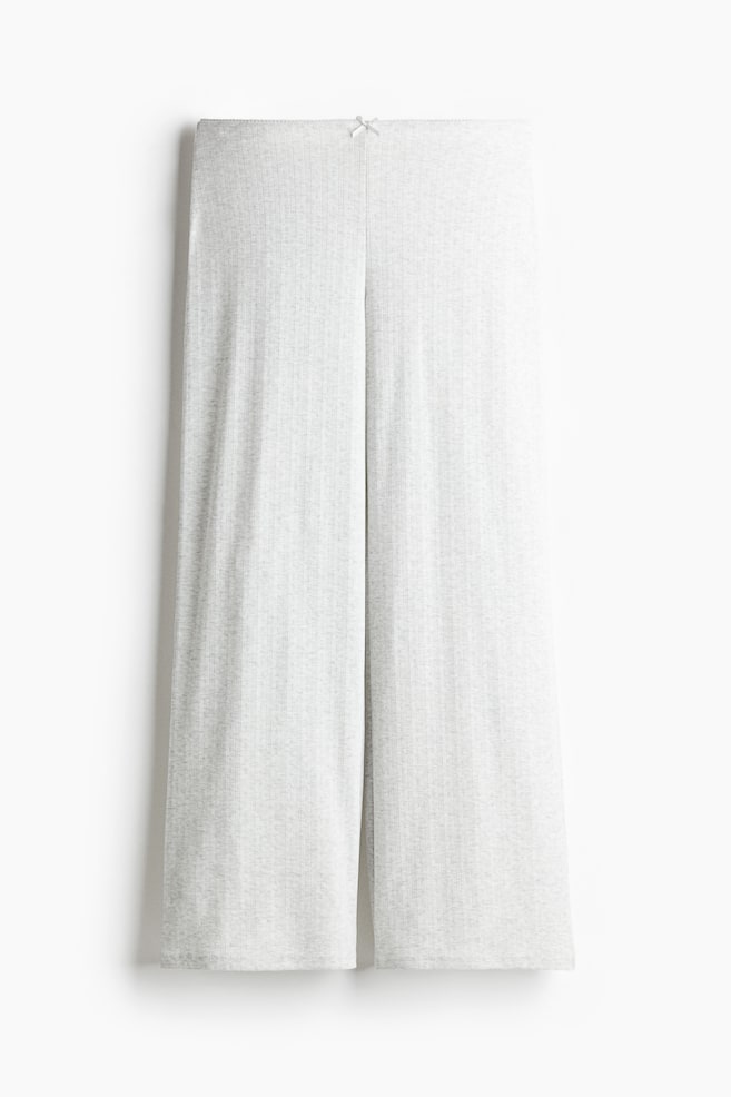 Pointelle Jersey Pants - Light gray melange/Navy blue - 1