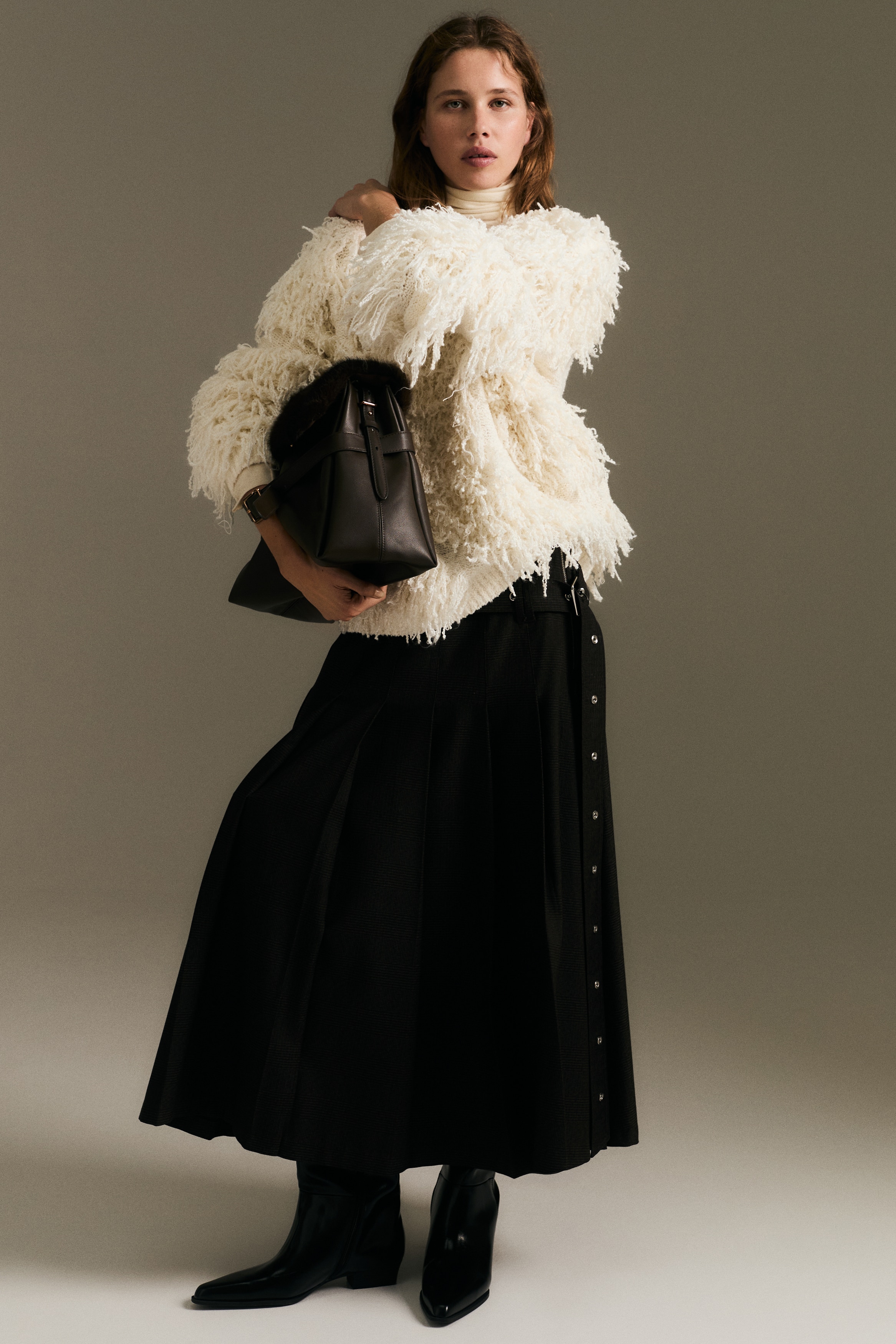 H & M - フリンジセーター - ホワイト