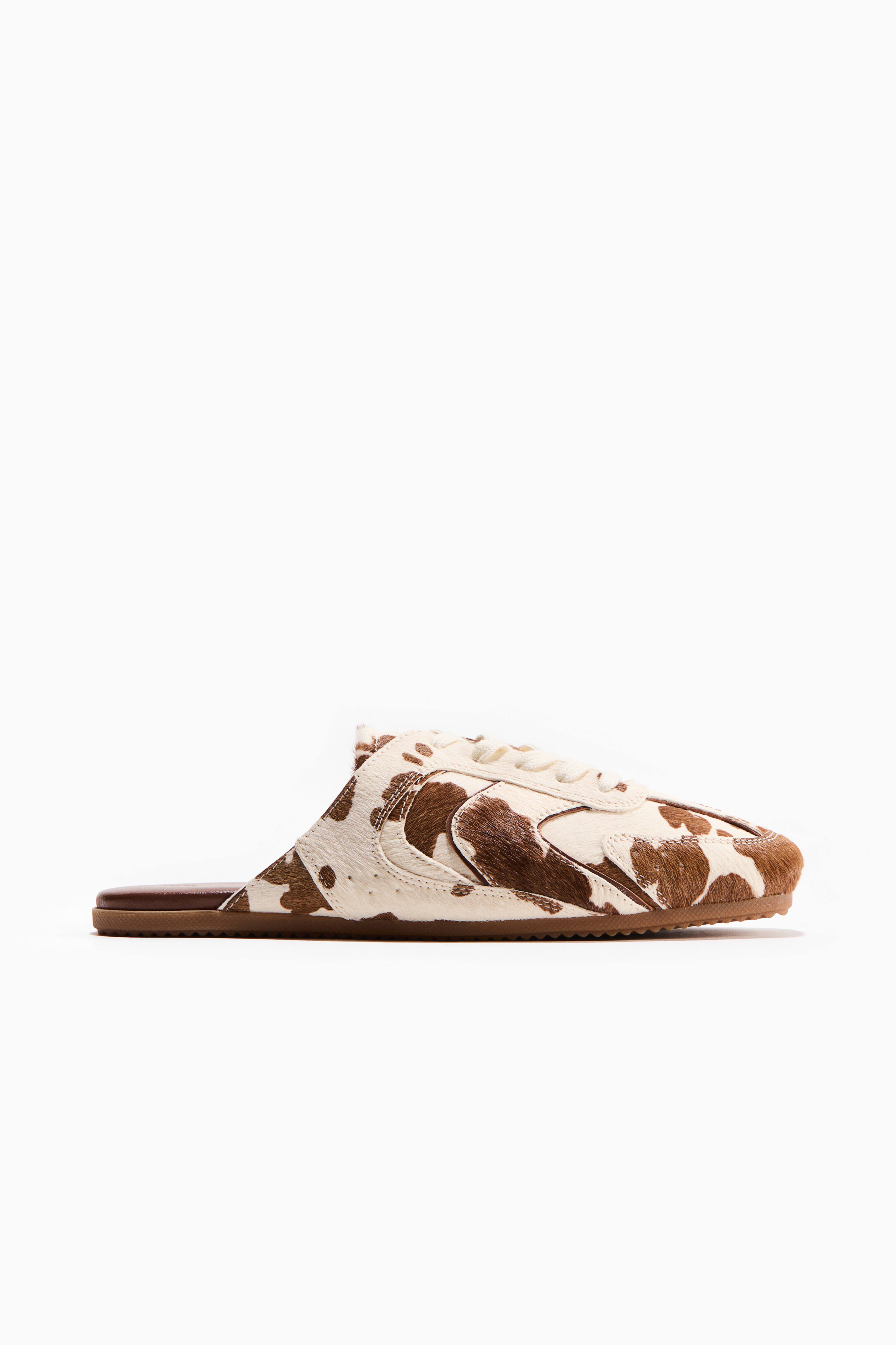 Sneaker-Style Leather Mules