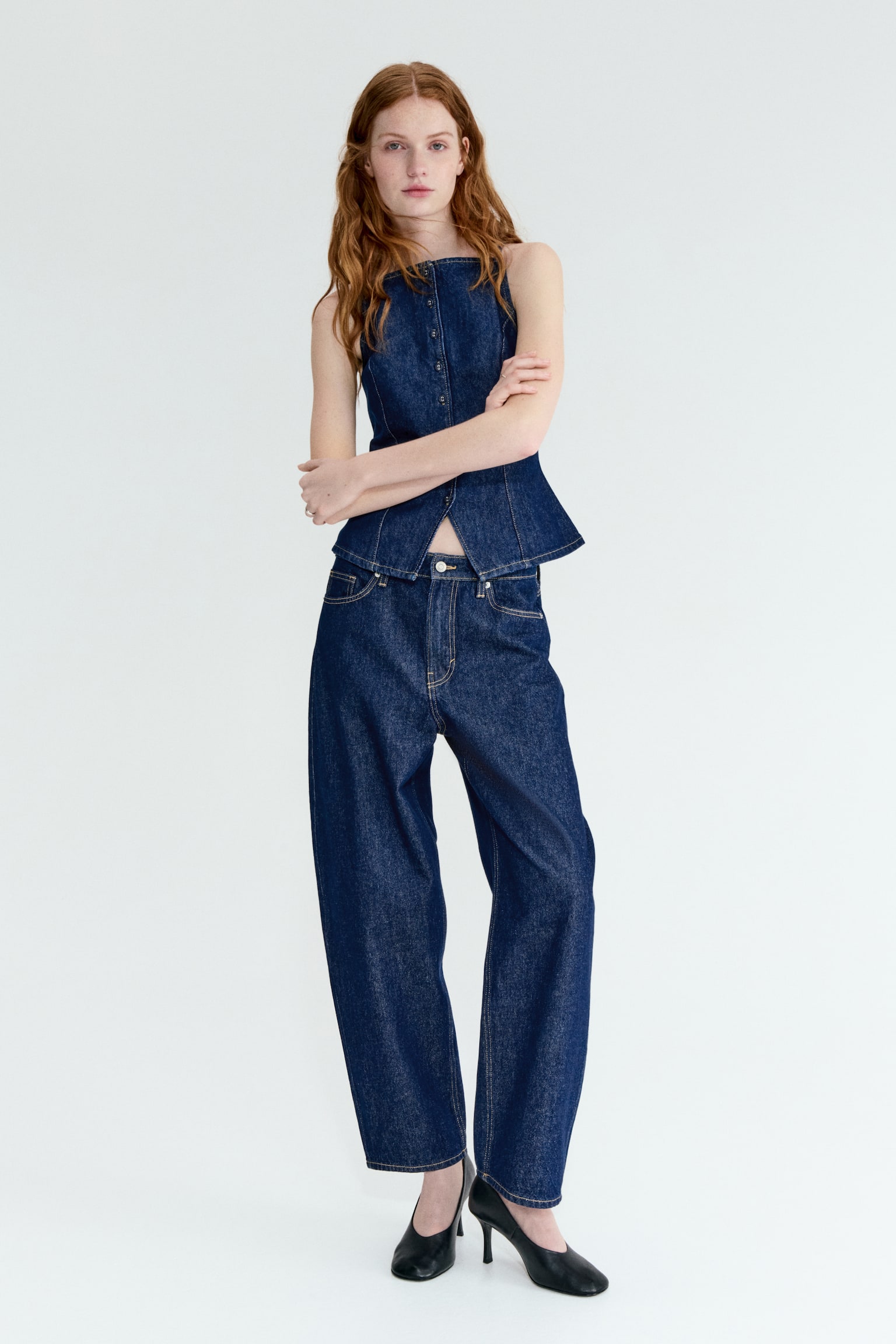 Denim waistcoat - Dark denim blue/Denim blue - 6