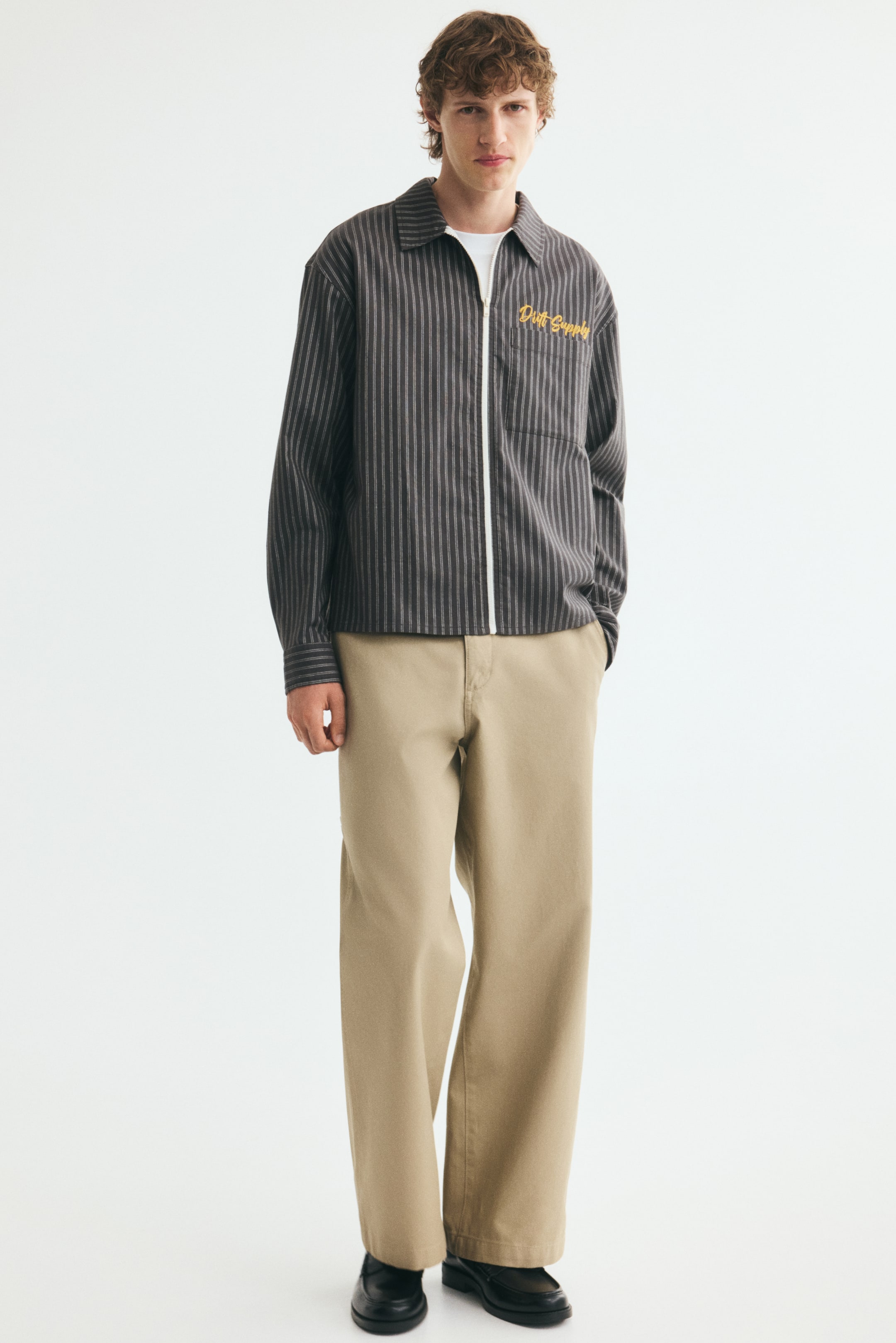 H&M Embroidered Cotton Overshirt — фото 4