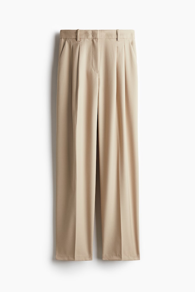 Tapered trousers - Light beige/Dark grey - 1