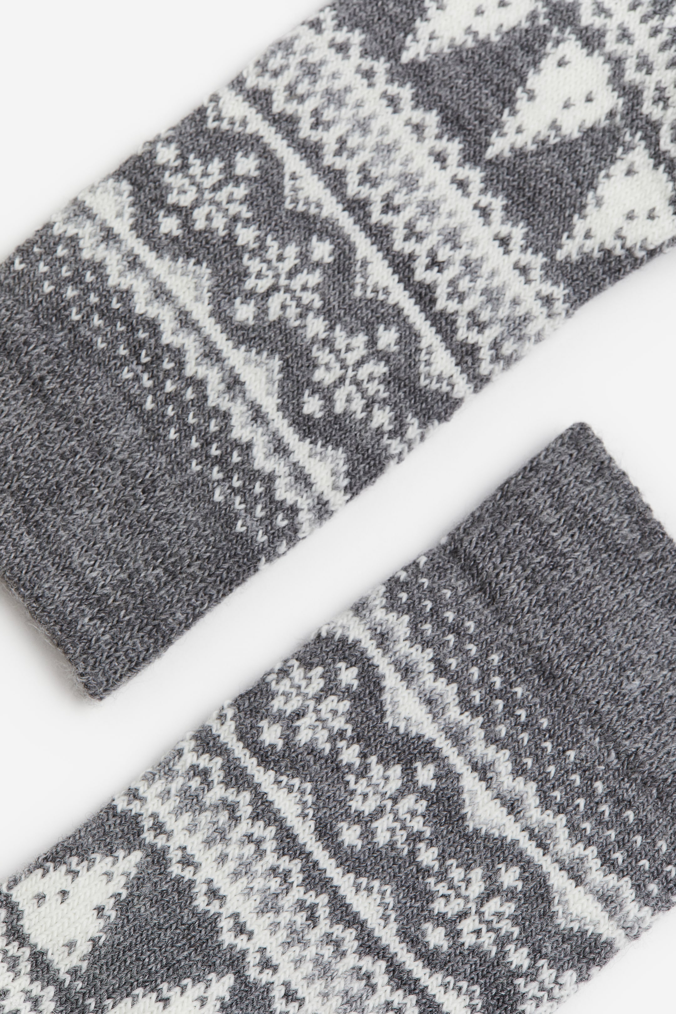 Xem ảnh lớn hơn: Tất len pha - Màu xám/Hoa văn - Men | H&M VN 2