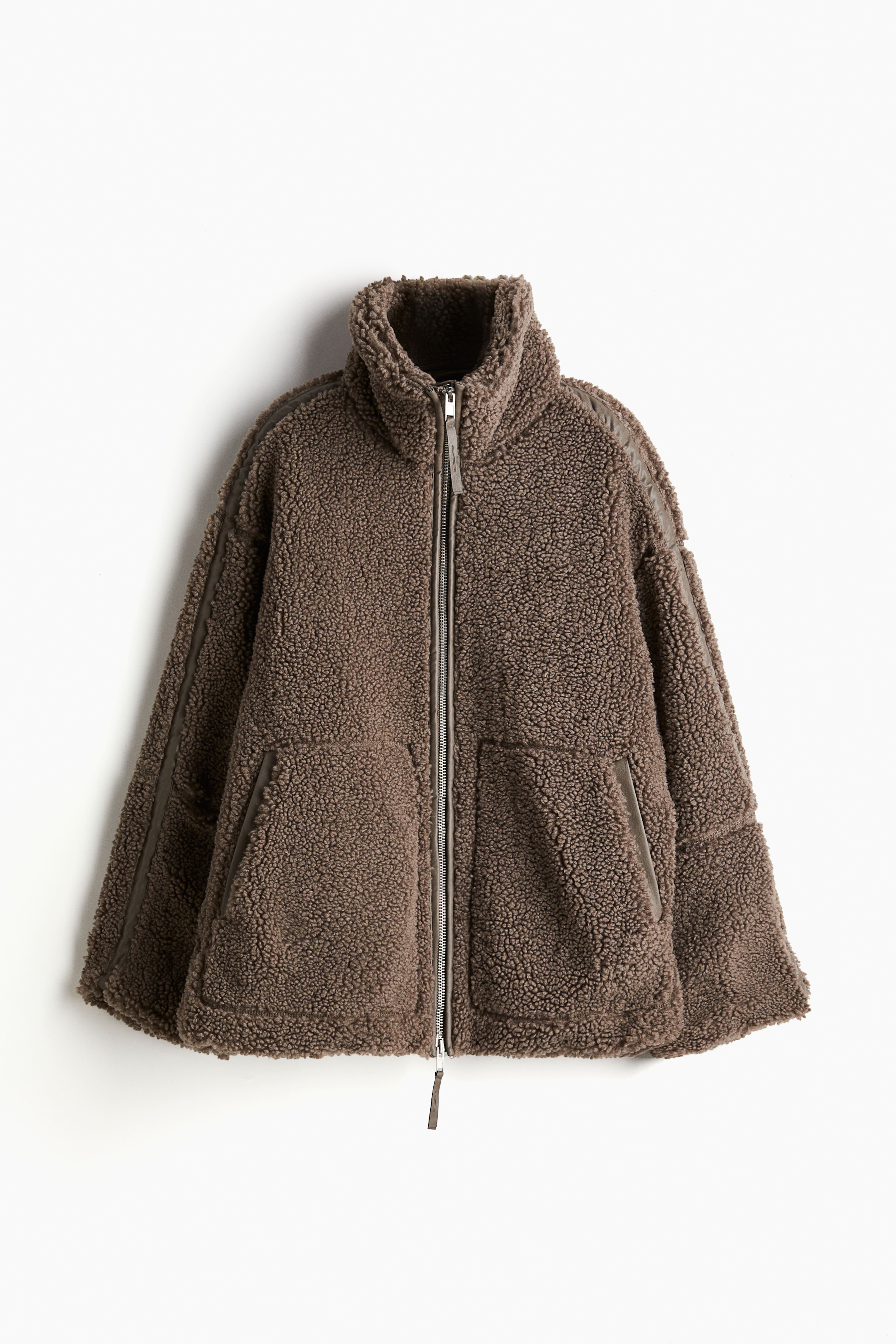 Loose-Fit Teddy Fleece Jacket - Dark beige - Ladies | H&M US