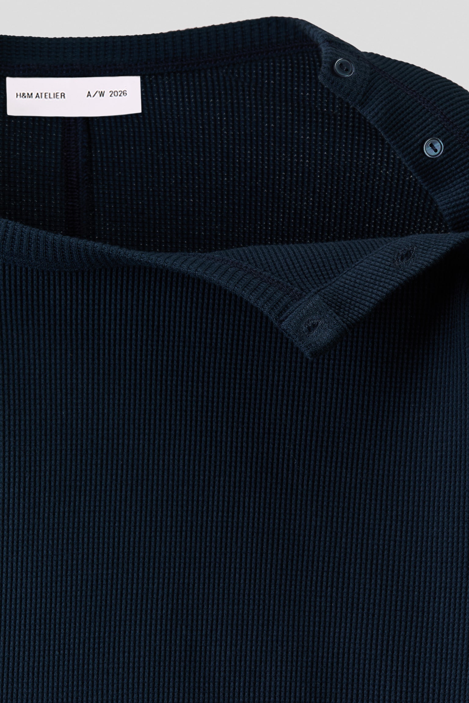 Мужская рубашка H&M Slim-Fit Cotton, цвет: Тёмный синий — фото 8