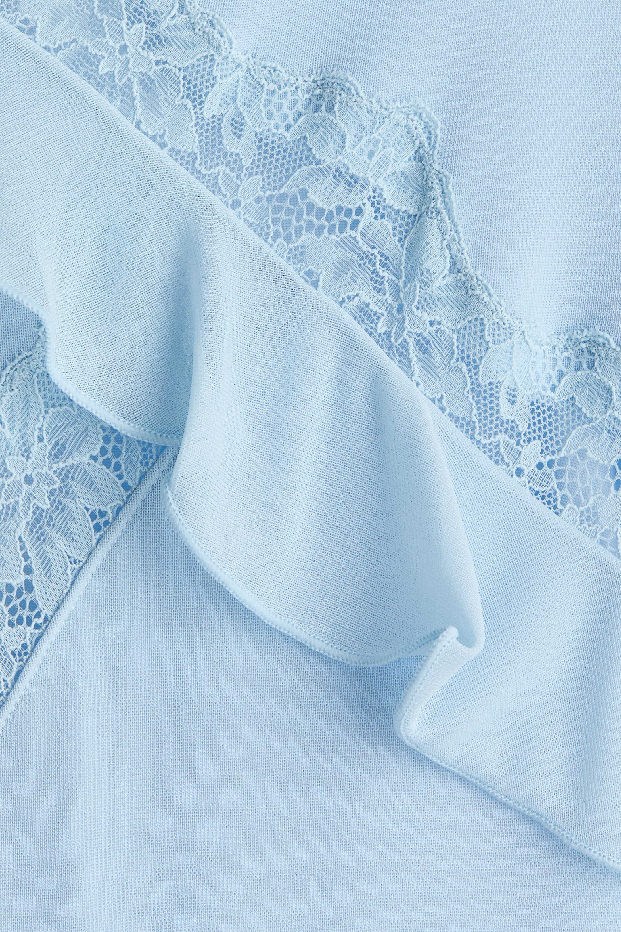 Lace-Trimmed Flounced Dress