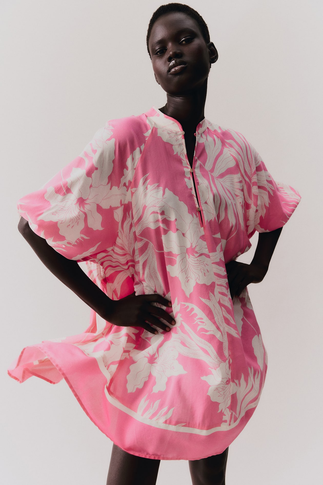 Tie-belt dress Pink/Patterned Ladies H&M IN
