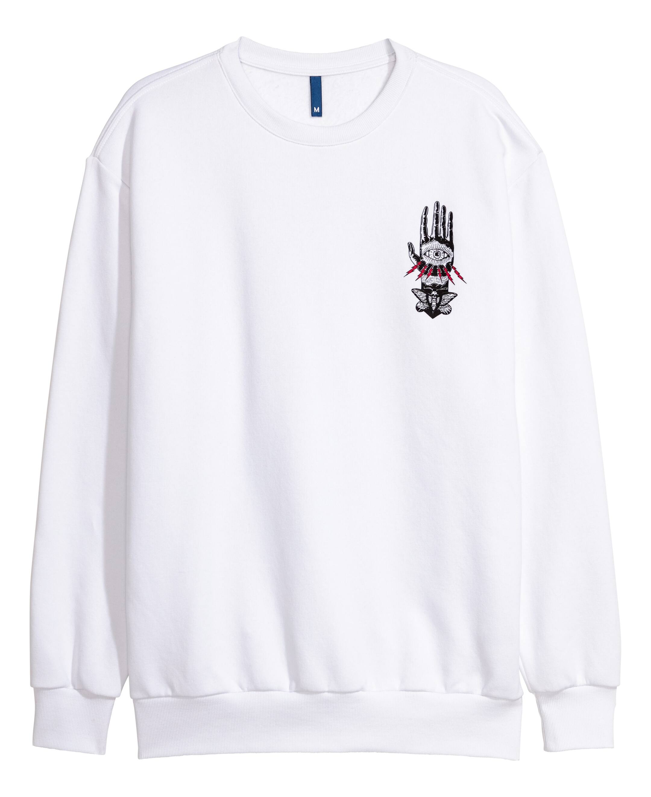Visa större bild: Sweatshirt med motiv - Vit/Hand - HERR | H&M SE 1