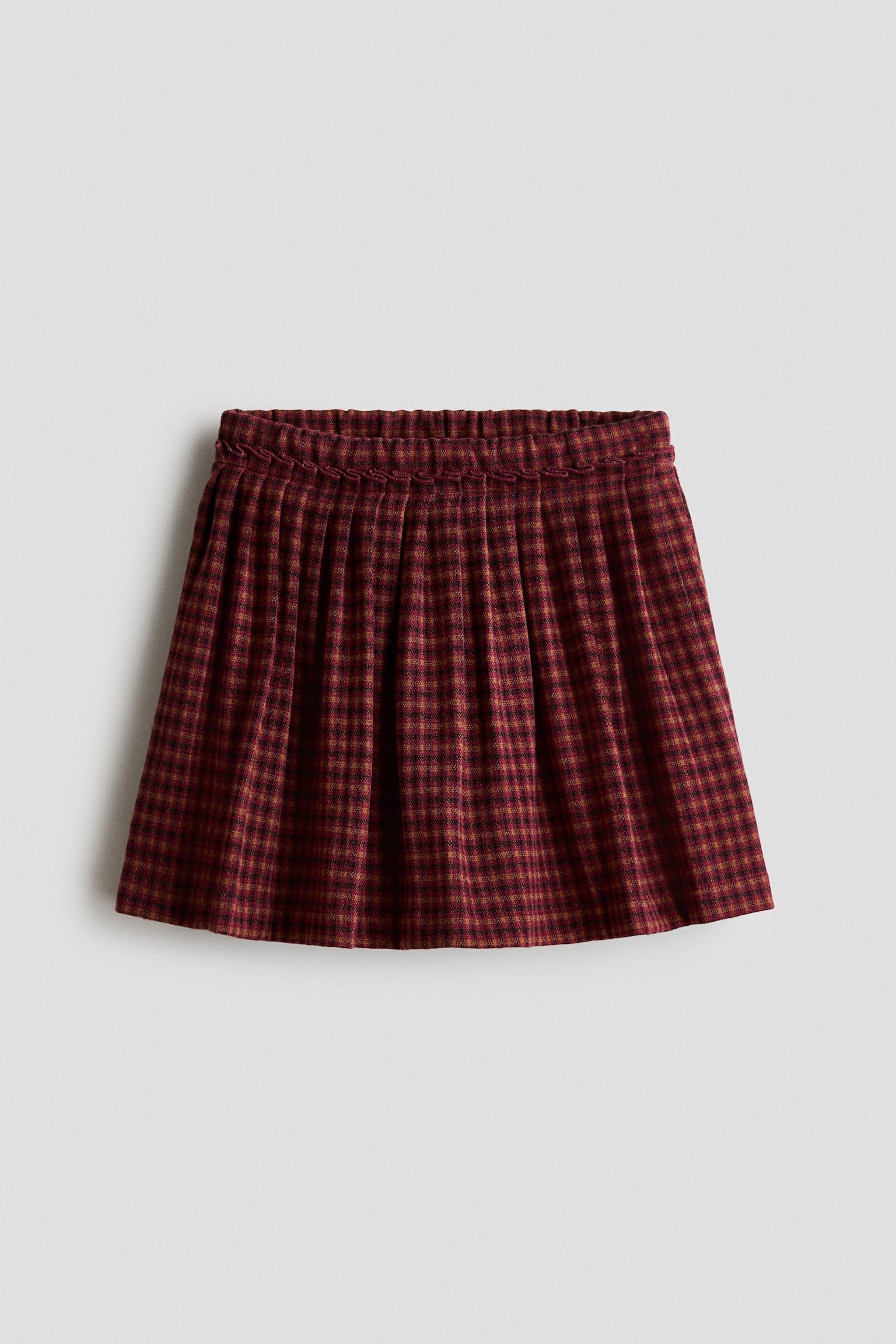 Pleated skort - Dark red/Checked/Mole/Checked