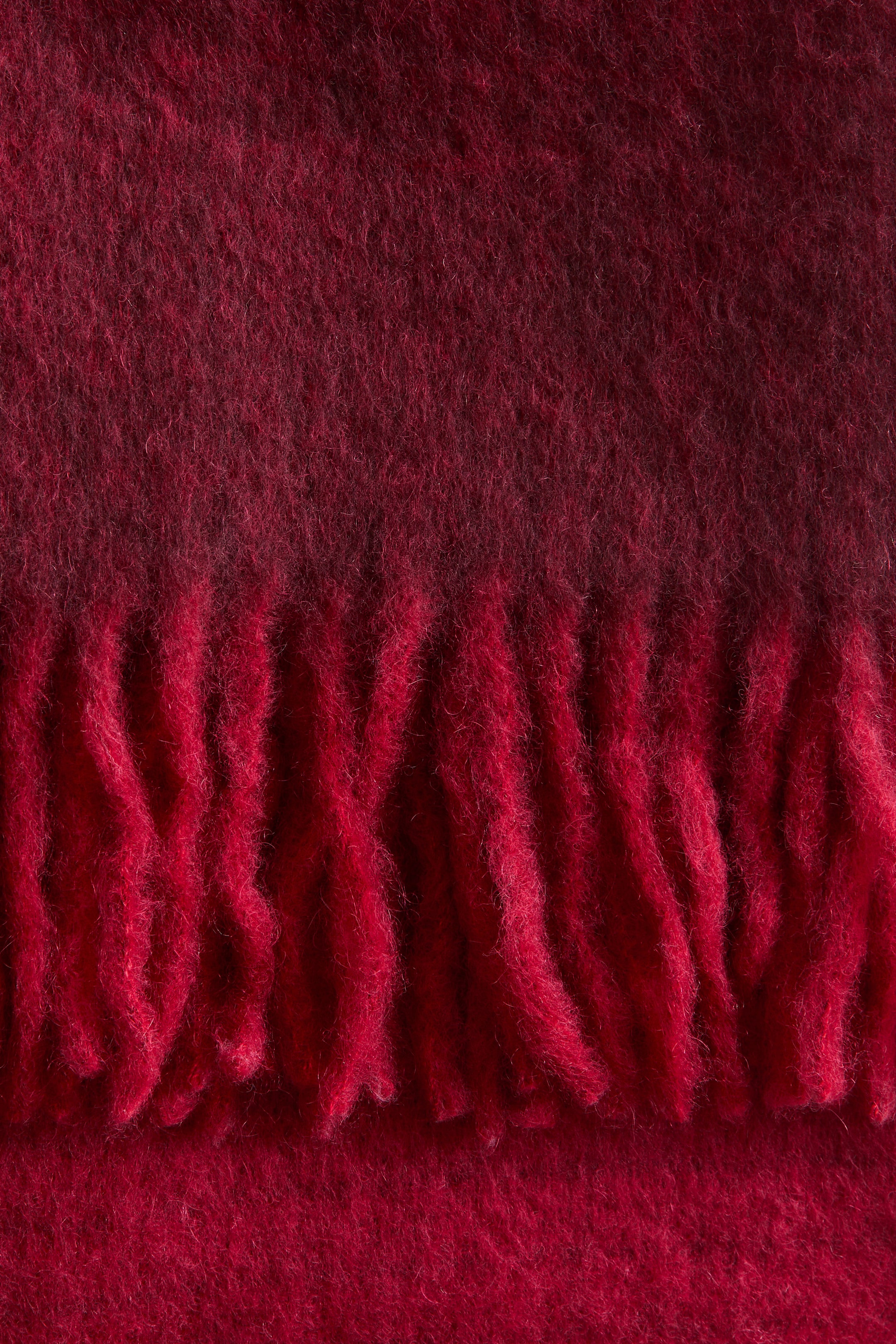 Mohair-Blend Throw with Fringe